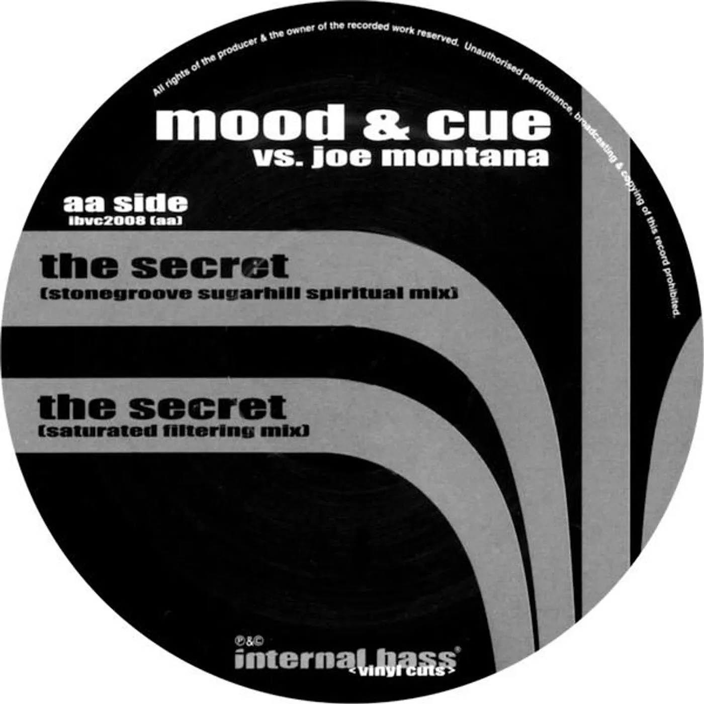 Mood&Cue Vs. Joe Montana SECRET Vinyl Record - UK Release