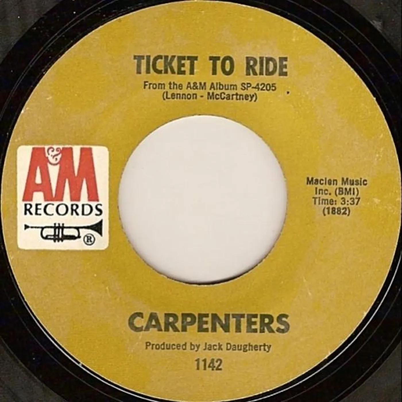 Carpenters Ticket To Ride Vinyl Record