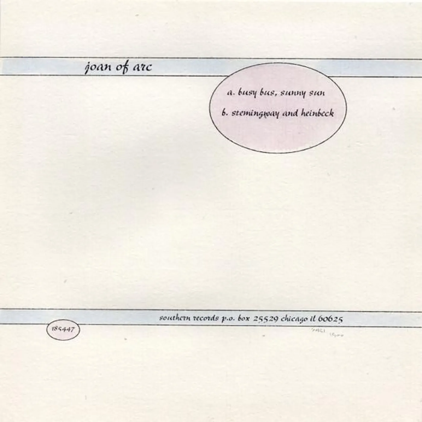 Joan Of Arc BUSY BUS SUNNY SUN / STEMINGWAY & HEINBECK Vinyl Record