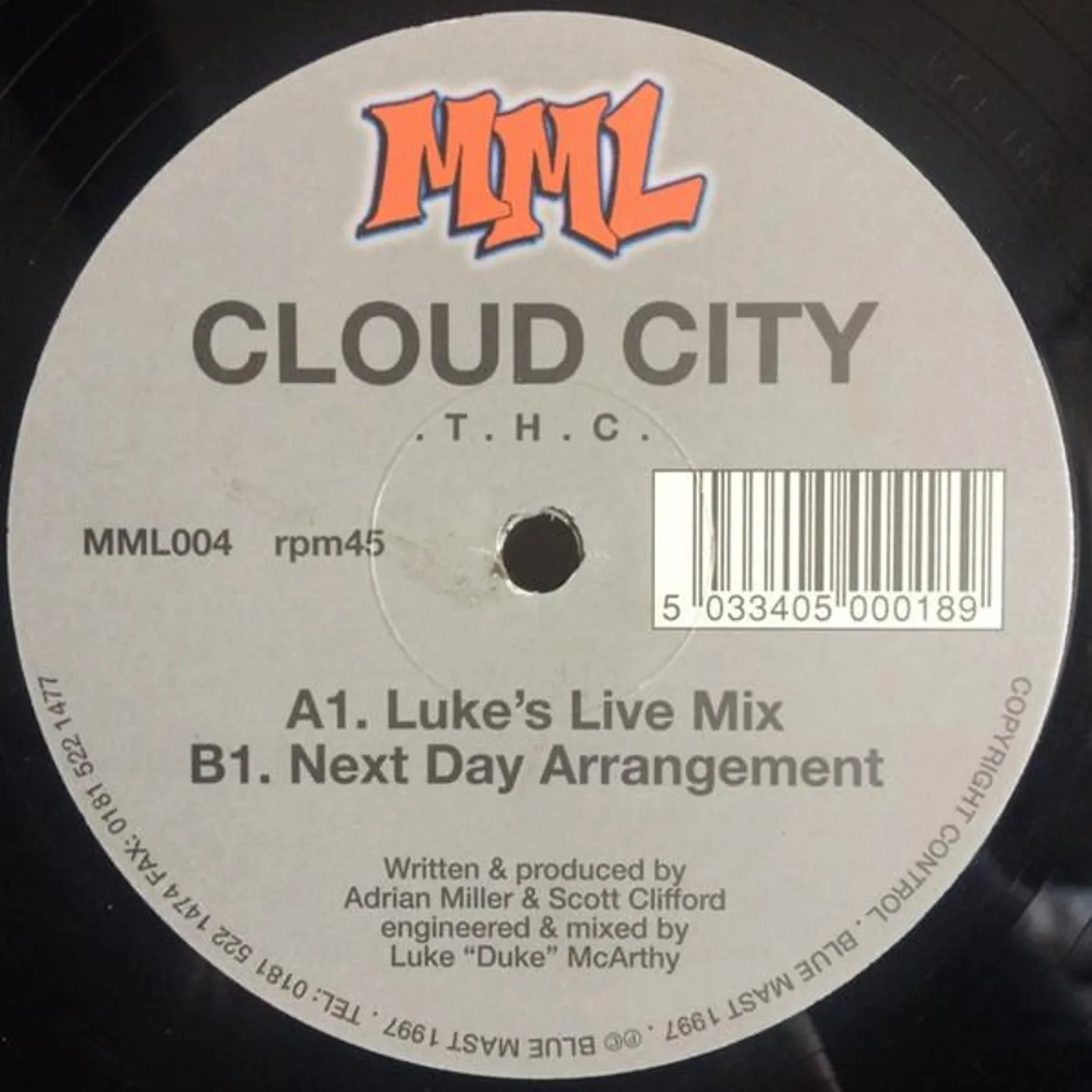 Cloud City THC Vinyl Record