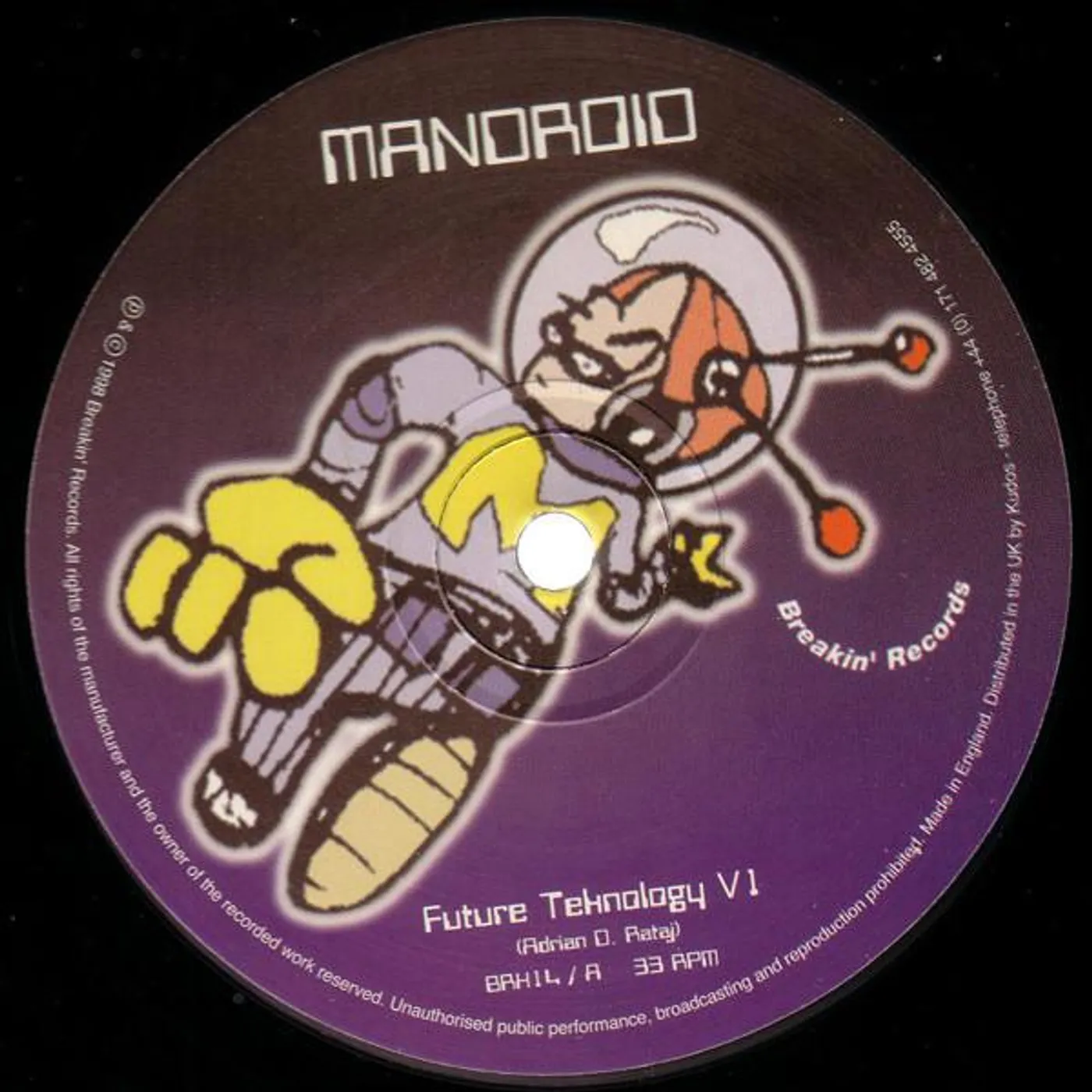 Mandroid FUTURE TEKNOLOGY Vinyl Record - UK Release