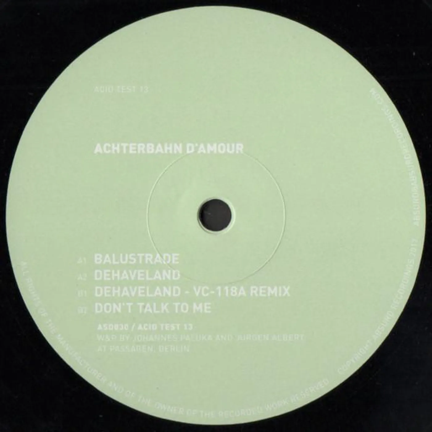 Achterbahn D'Amour Acid Test 13 Vinyl Record