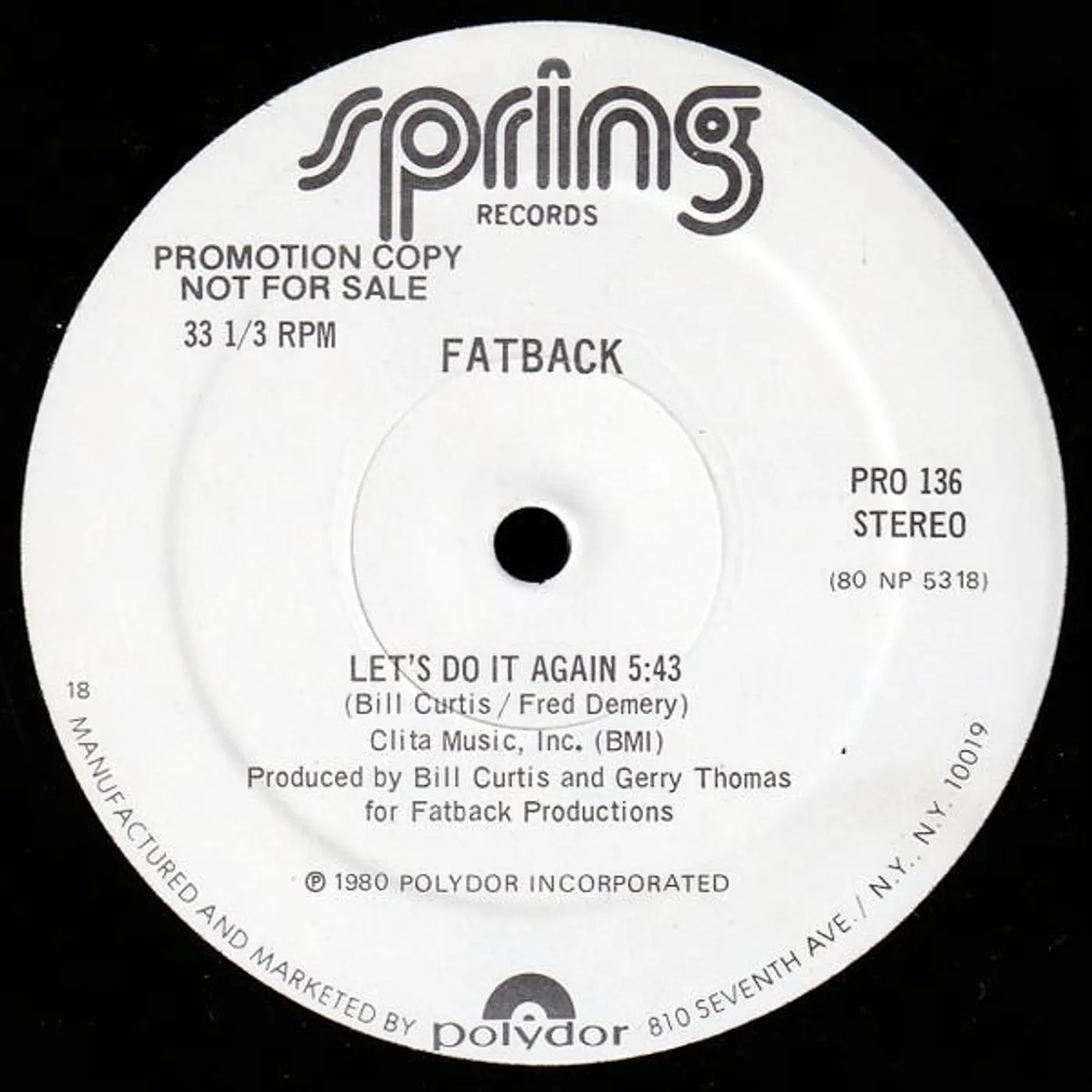 Fatback Band Let's Do It Again Vinyl Record