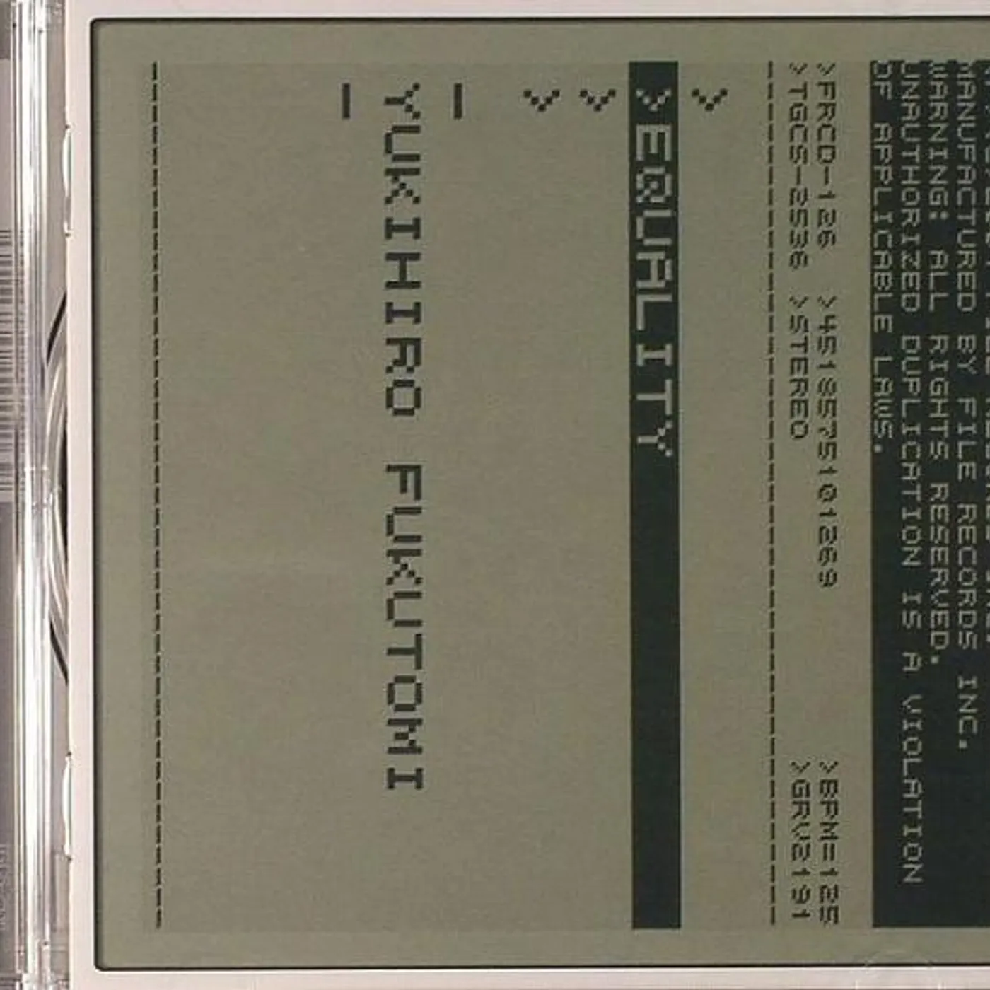 Yukihiro Fukutomi EQUALITY CD