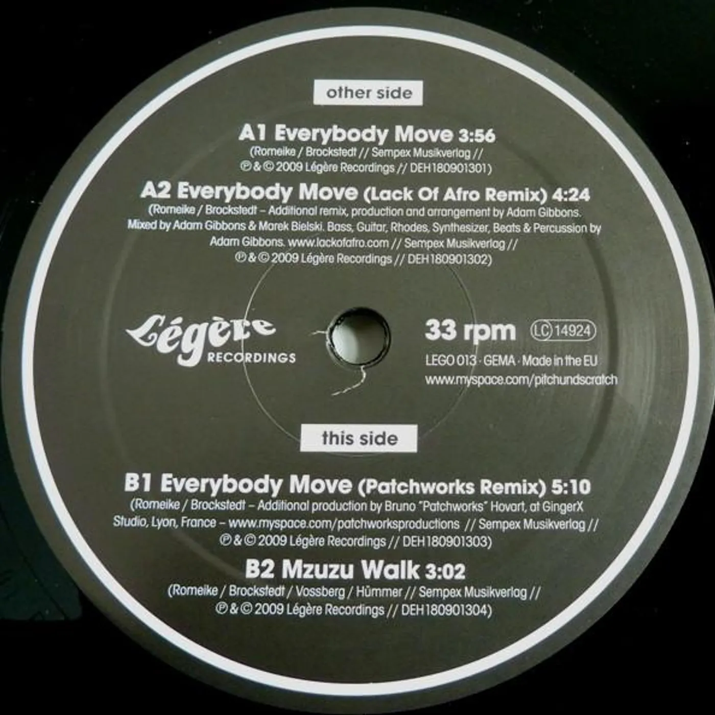 Pitch & Scratch EVERYBODY MOVE Vinyl Record - UK Release