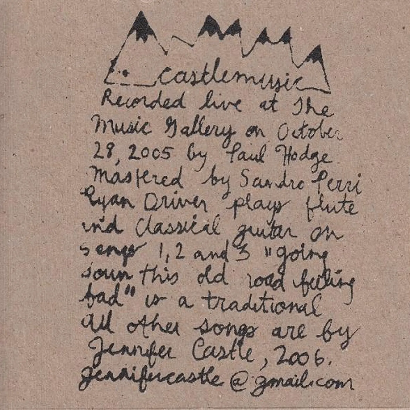 Castlemusic Live At The Music Gallery Vinyl Record