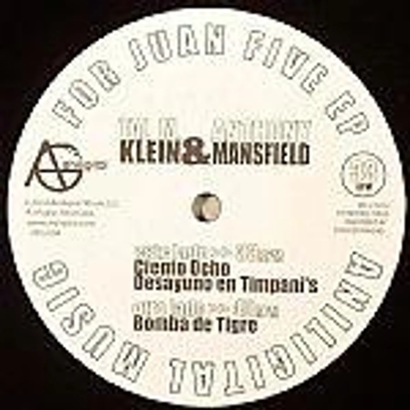 Tal M. Klein & Anthony Mansfield FOR JUAN FIVE EP Vinyl Record - Australia Release