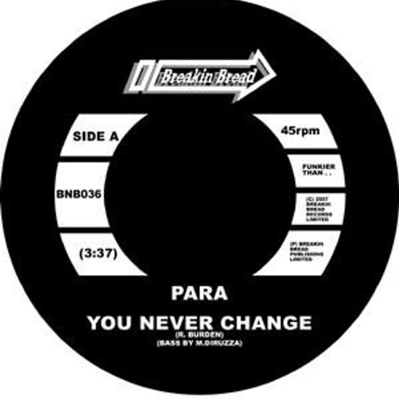 Para YOU NEVER CHANGE/FOR DANCE Vinyl Record - UK Release