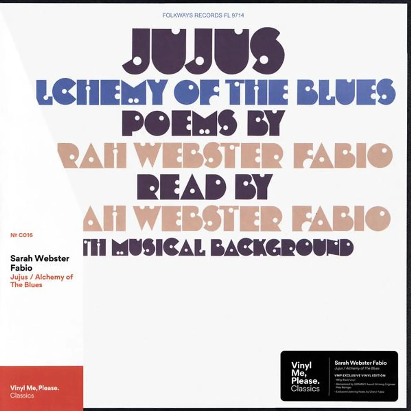 JUJUS/ALCHEMY OF THE BLUES: POEMS BY SARAH WEBSTER FABIO Vinyl Record