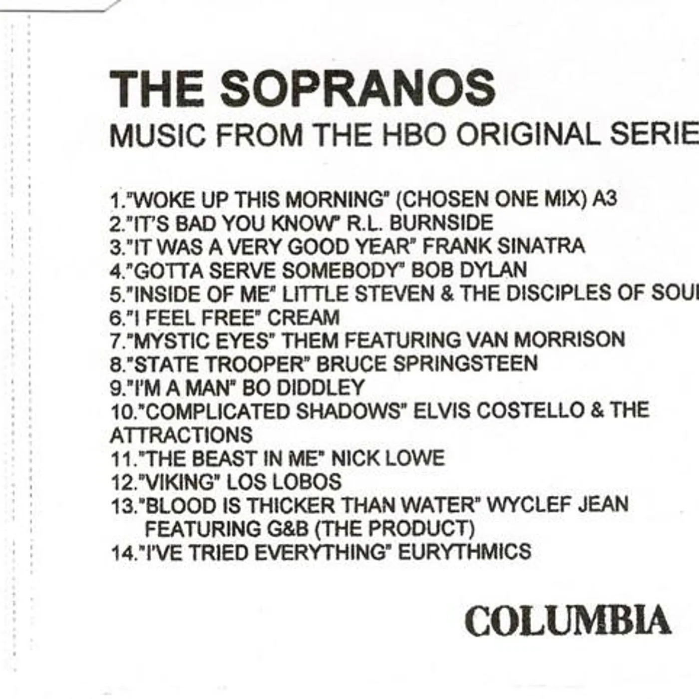 Various Artists  SOPRANOS - MUSIC FROM HBO ORIGINAL SERIES CD