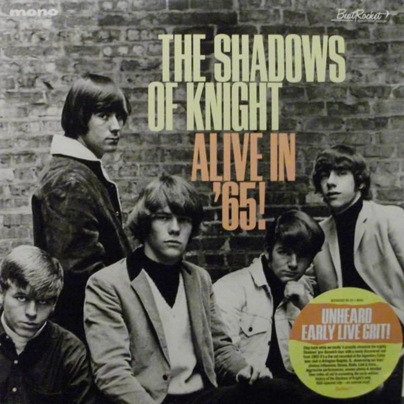 The Shadows Of Knight ALIVE IN 65! (GOLD VINYL) Vinyl Record