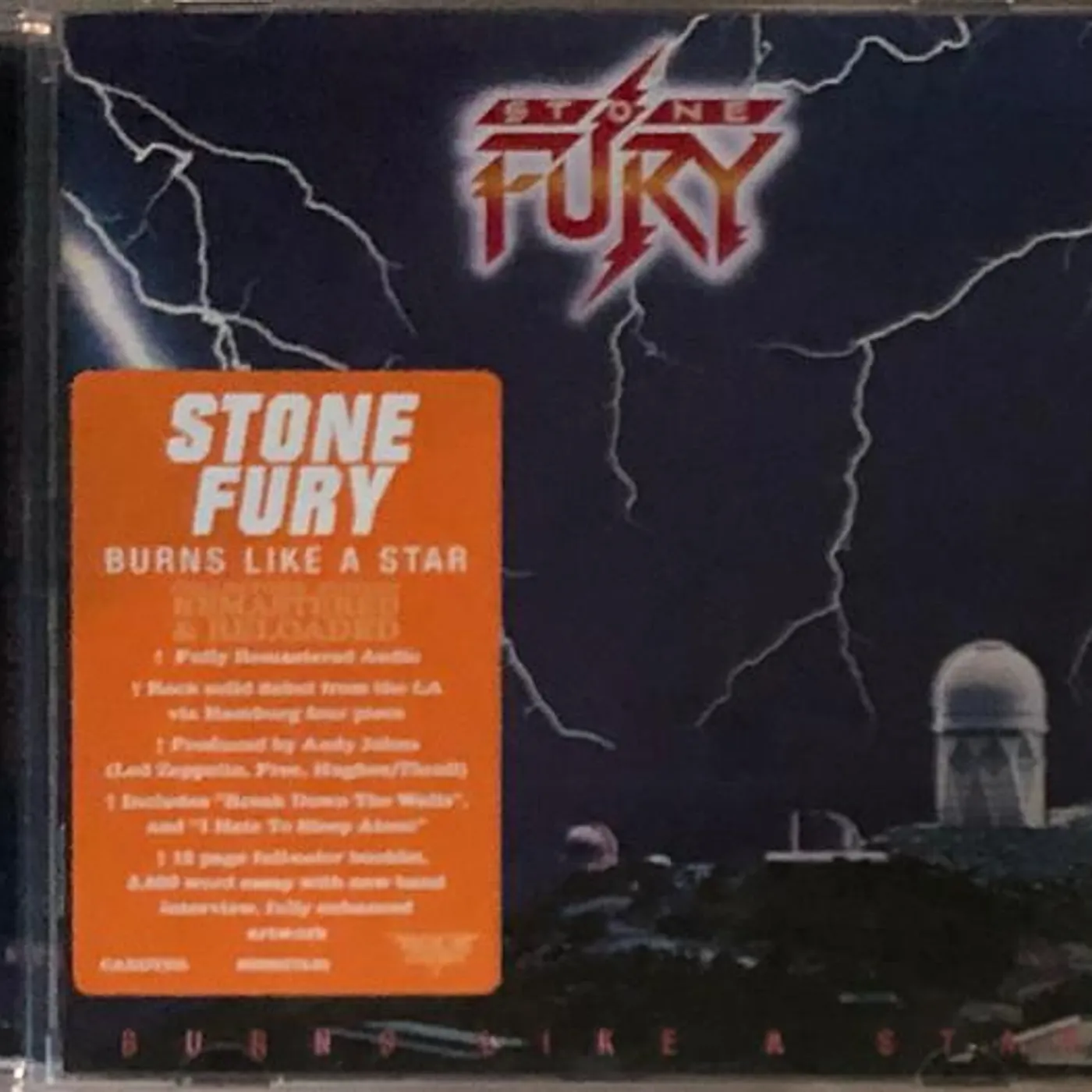 Stone Fury BURNS LIKE A STAR CD