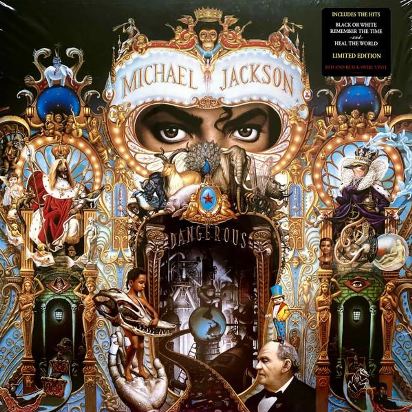 Michael Jackson Dangerous (Red & Black Swirl) Vinyl Record