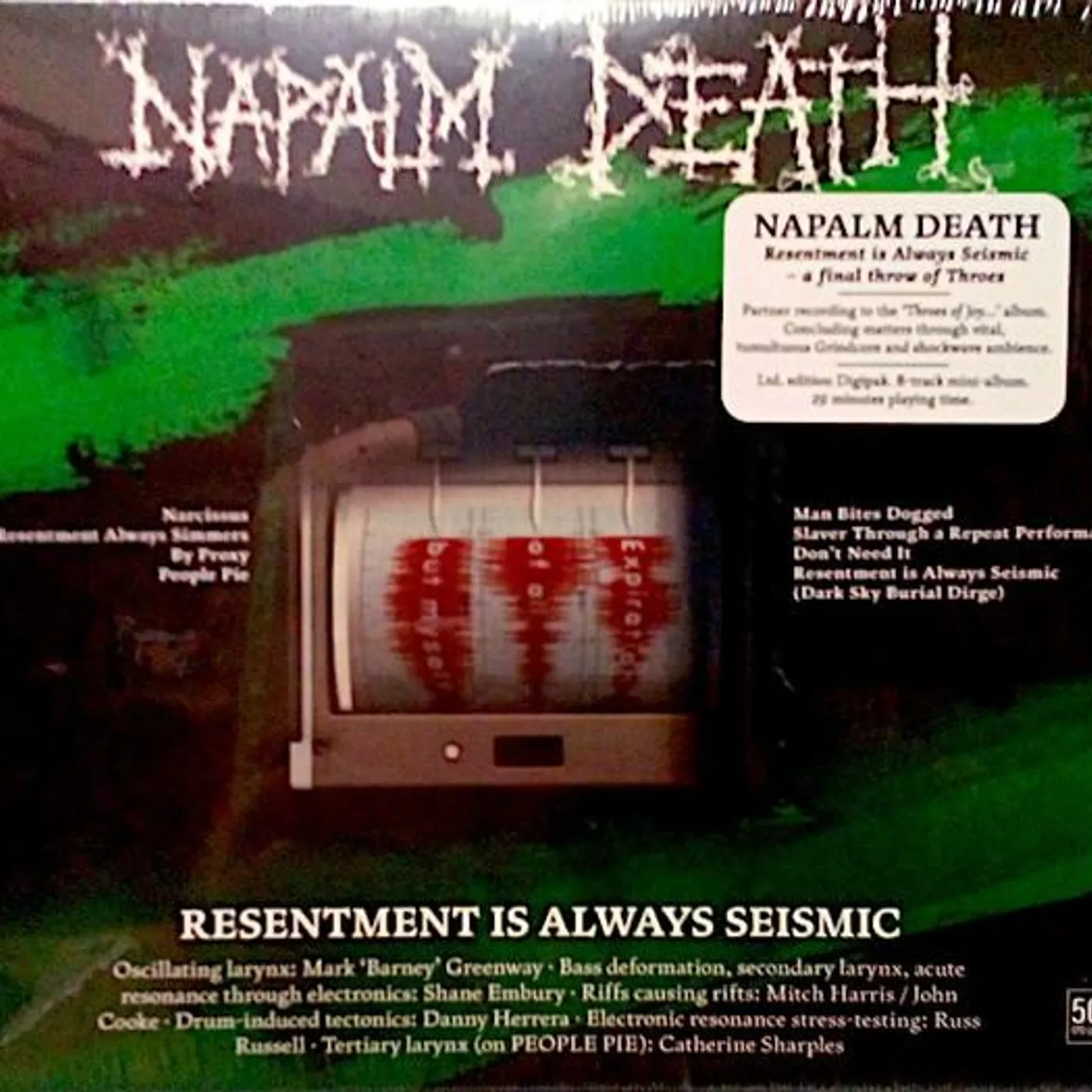 Napalm Death RESENTMENT IS ALWAYS SEISMIC - A FINAL THROW OF THROES CD