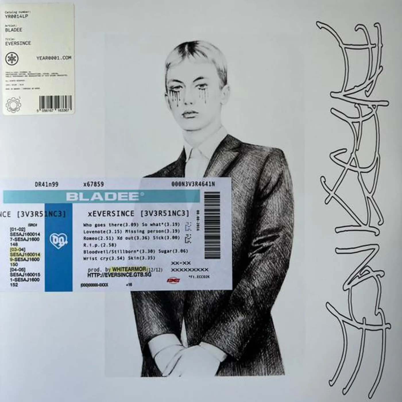 Bladee EVERSINCE (WHITE VINYL) Vinyl Record