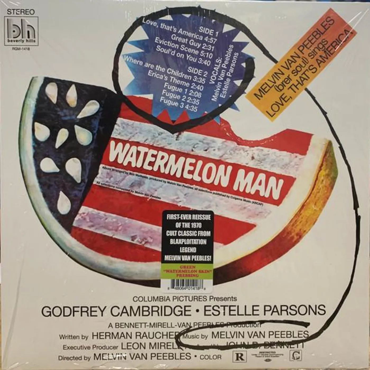 Melvin Van Peebles WATERMELON MAN (GREEN WATERMELON SKIN VINYL) Vinyl Record