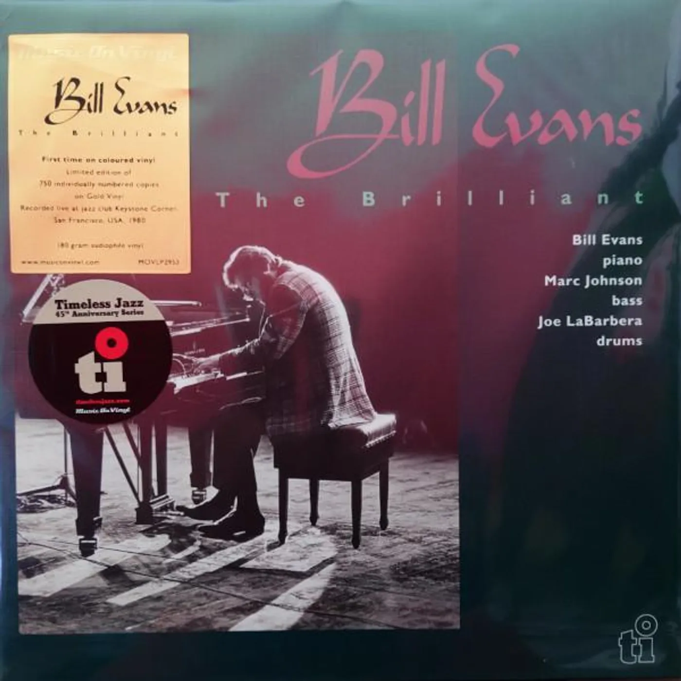 Bill Evans BRILLIANT (LIMITED/GOLD VINYL/180G/INSERT/SLEEVE PRINTED ON HEAVY CARDBOARD W/ LAMINATE FINISH) Vinyl Record