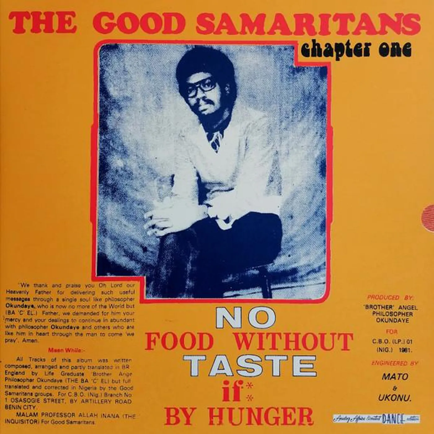 Good Samaritans NO FOOD WITHOUT TASTE IF BY HUNGER Vinyl Record
