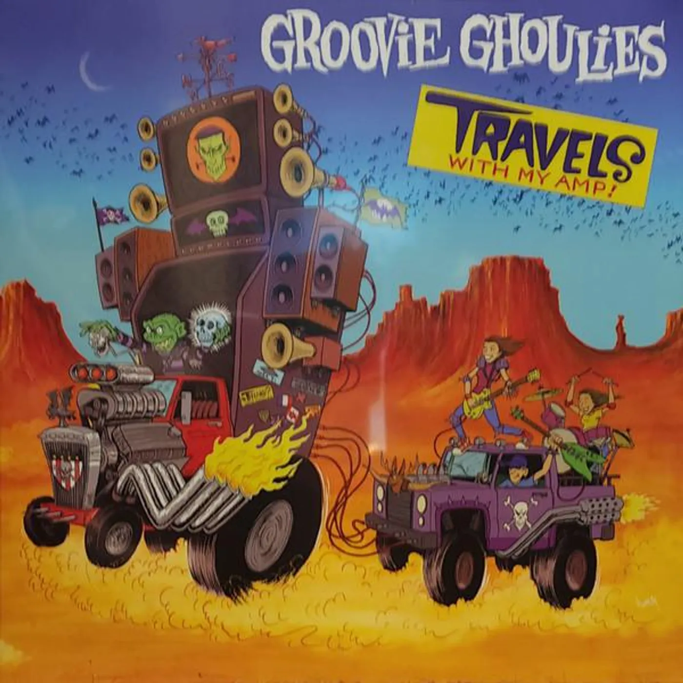 Groovie Ghoulies Travels With My Amp (Blue & Green Galaxy) Vinyl Record