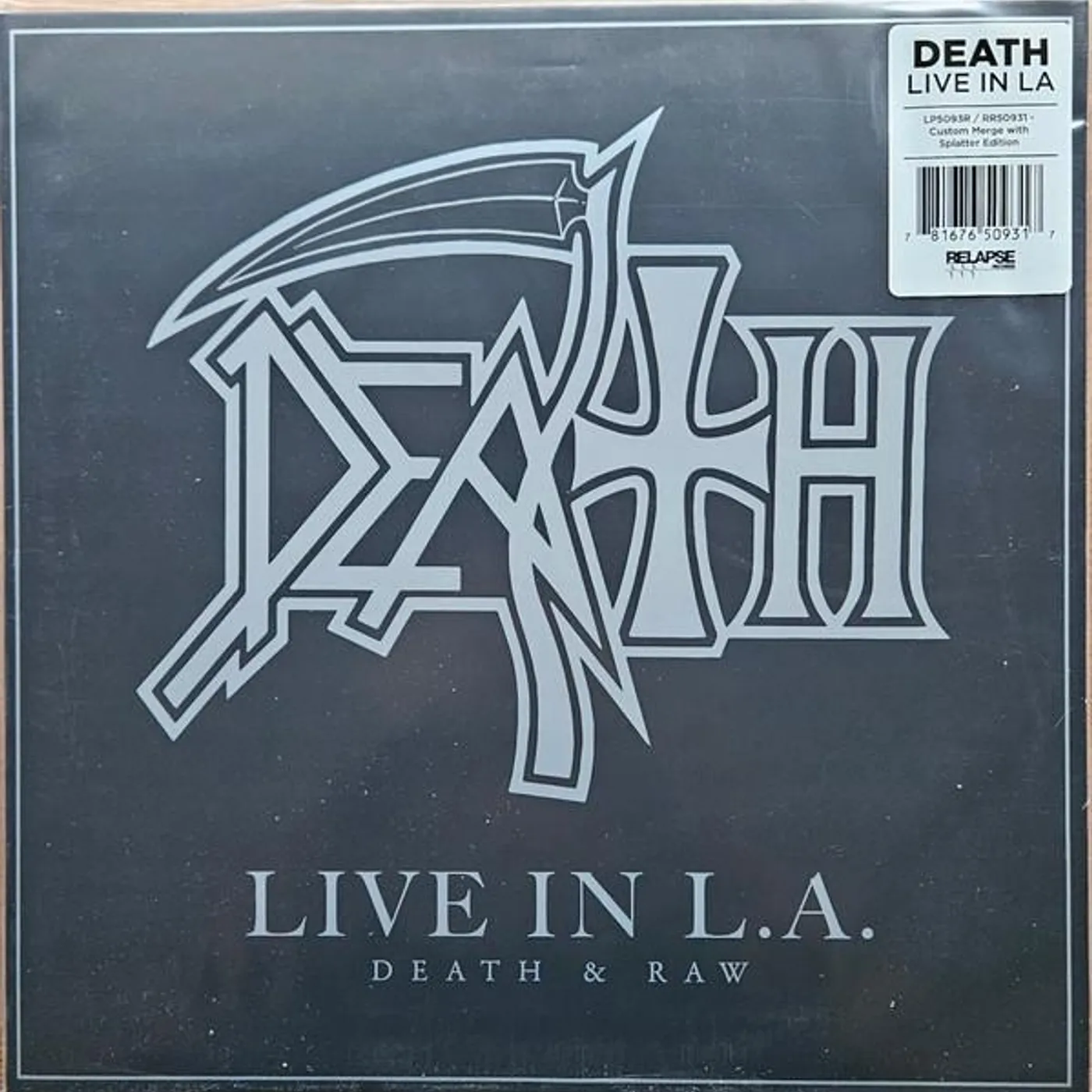 Death LIVE IN L.A. (2LP/BLACK & SILVER MEGE W/ BLACK & SILVER SPLATTER VINYL) Vinyl Record