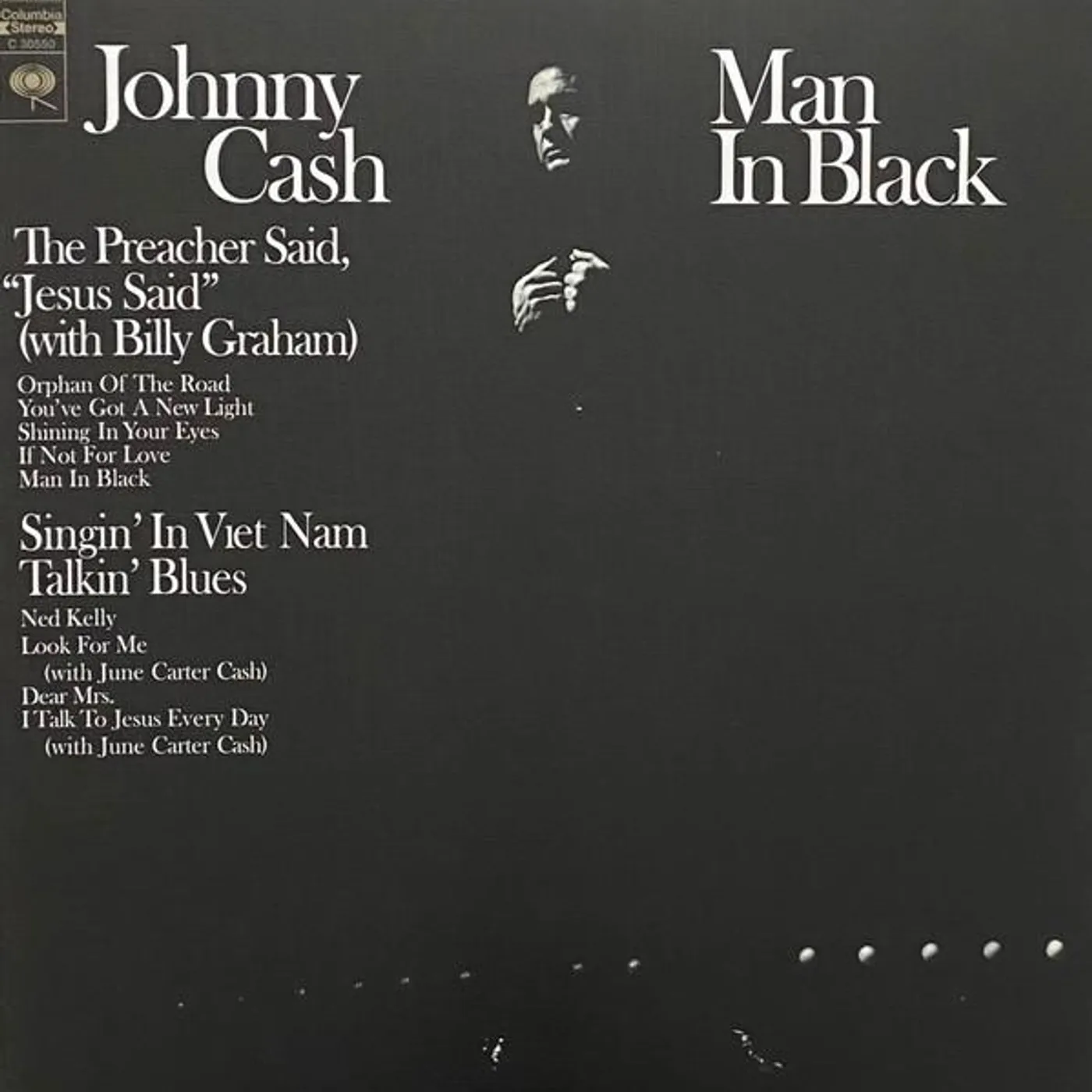 Johnny Cash Man In Black (White) Vinyl Record