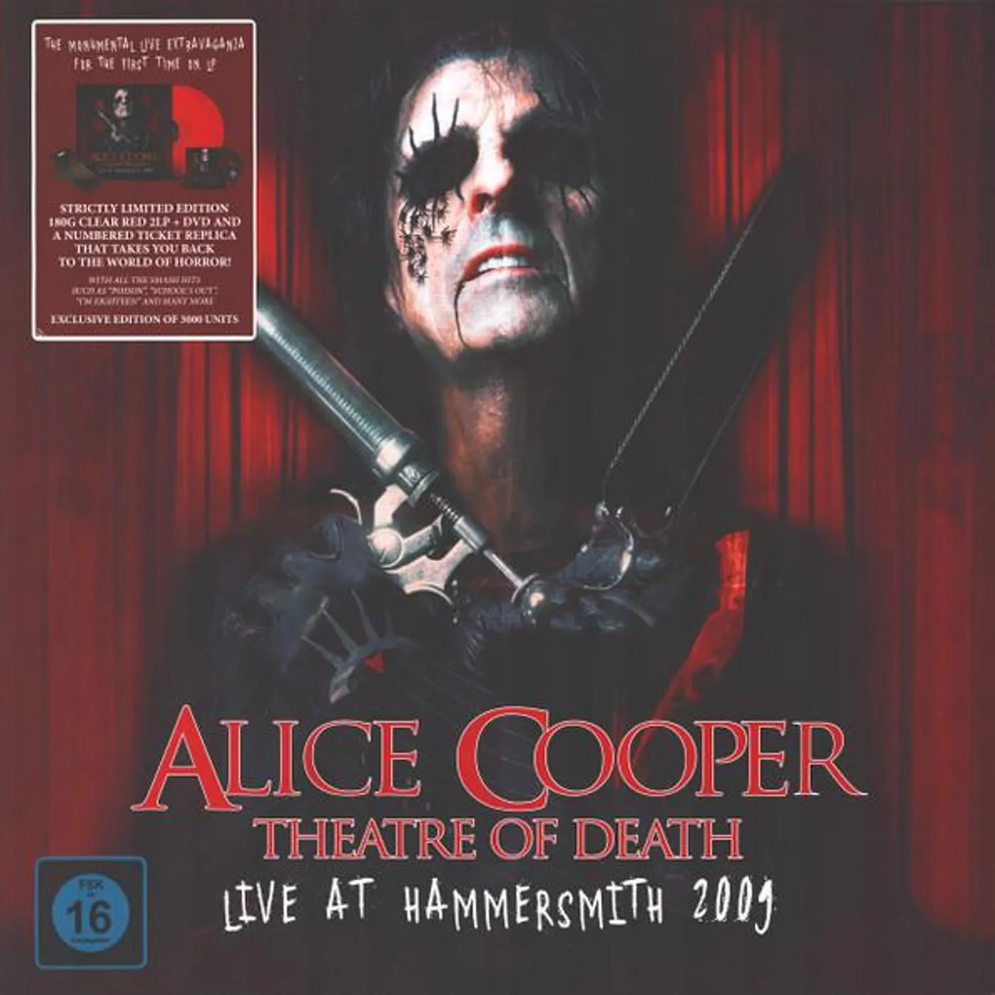 Alice Cooper Theatre Of Death - Live At Hammersmith 2009 (Red Vinyl/2Lp/Dvd/Numbered Ticket) Vinyl Record