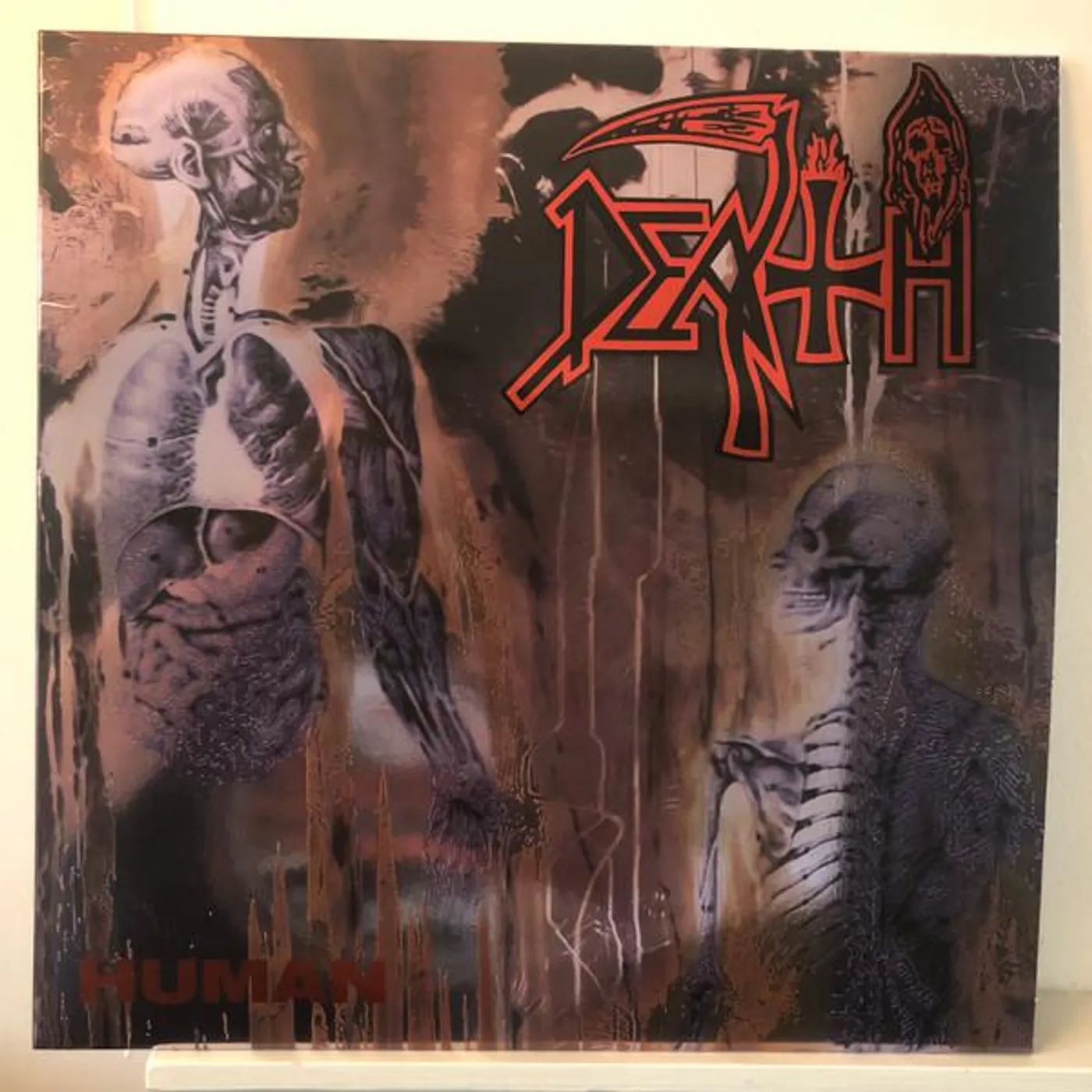 Death Human (Bone White, Blue Jay & Gold Tri Color Merge With Splatter) Vinyl Record