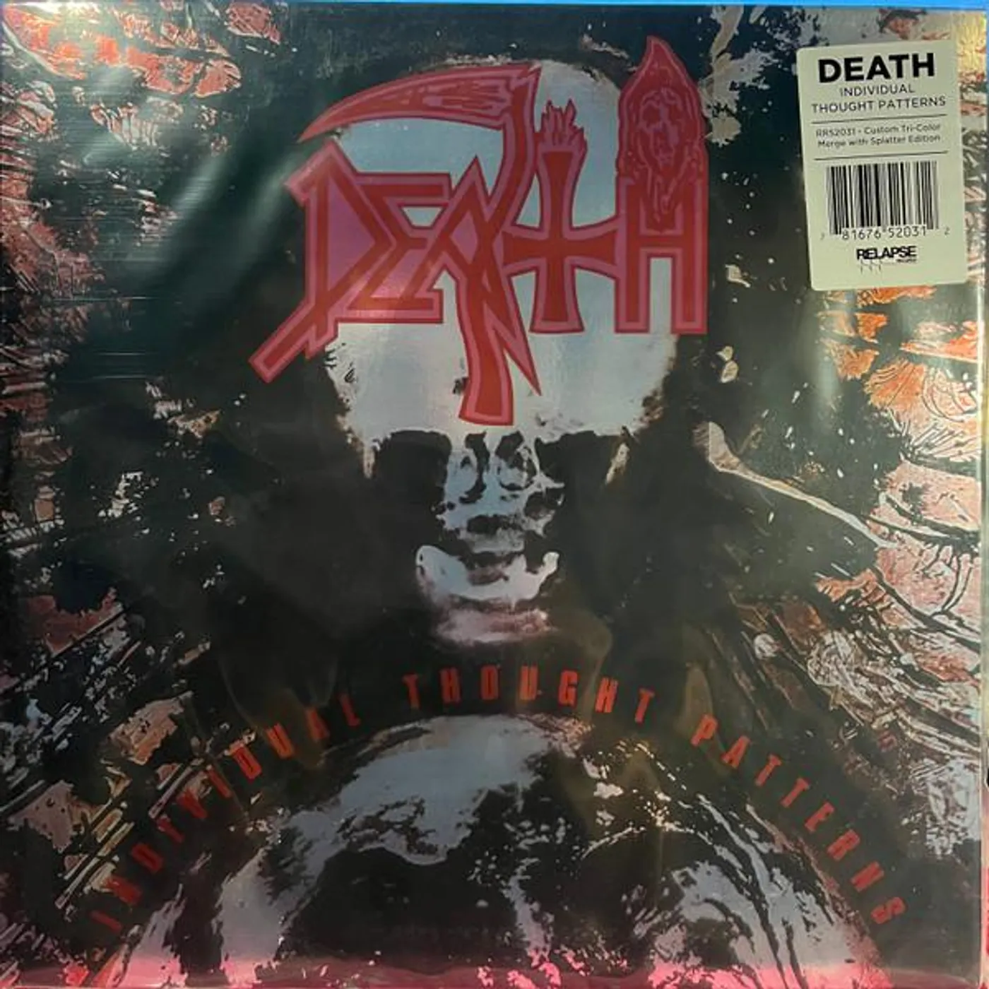 Death Individual Thought Patterns - Reissue (Hot Pink, Bone White & Red Tri Color Merge W/ Splatter Vinyl) Vinyl Record