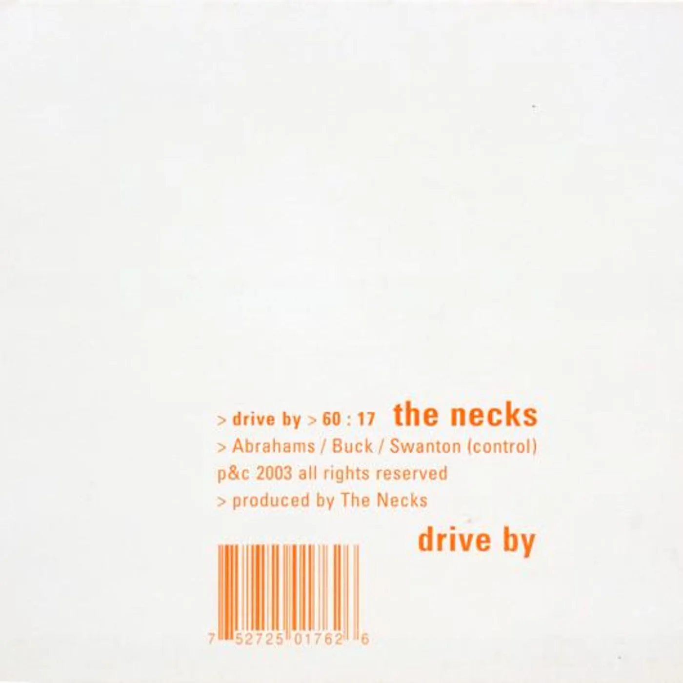 The Necks DRIVE BY CD
