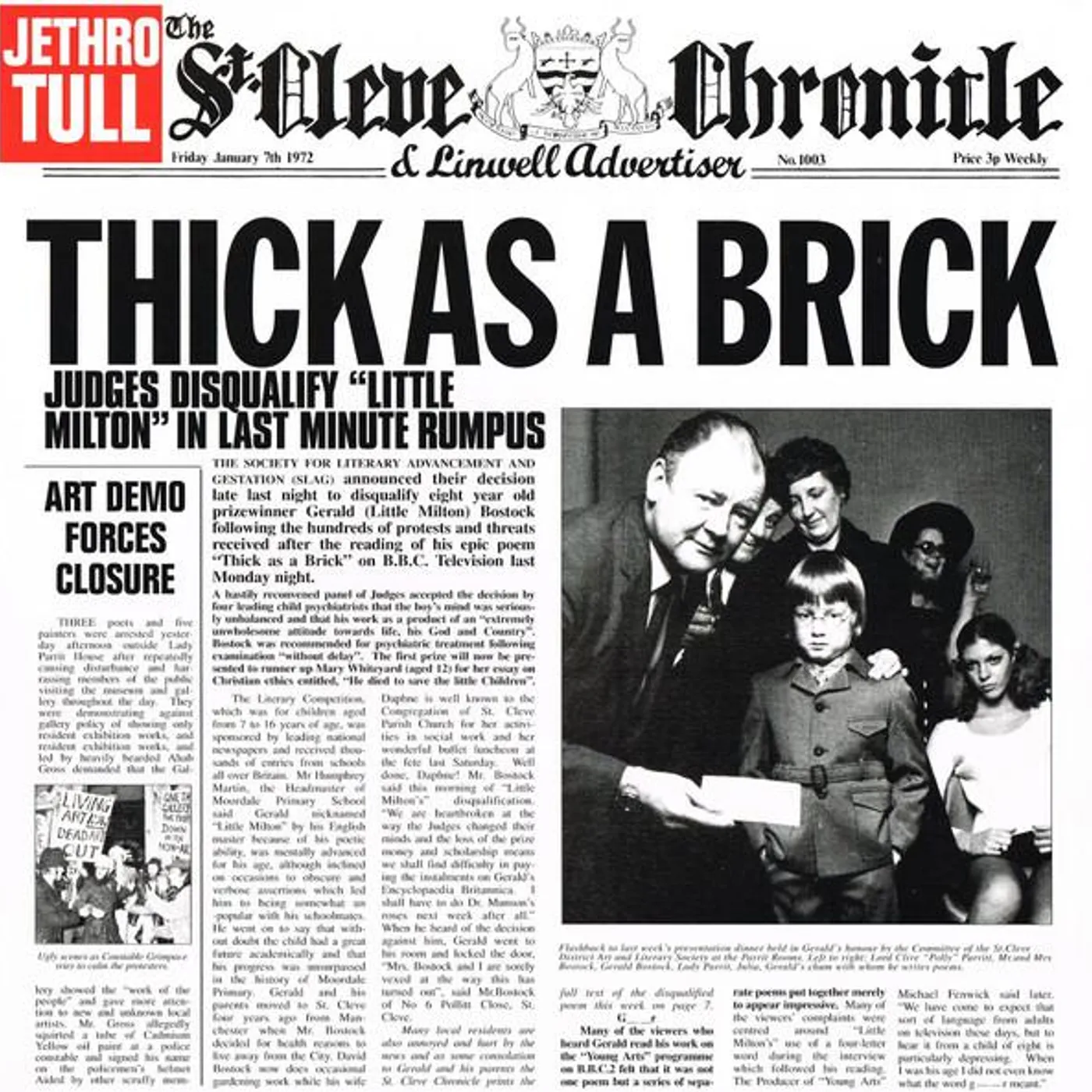 Jethro Tull Thick As A Brick Vinyl Record