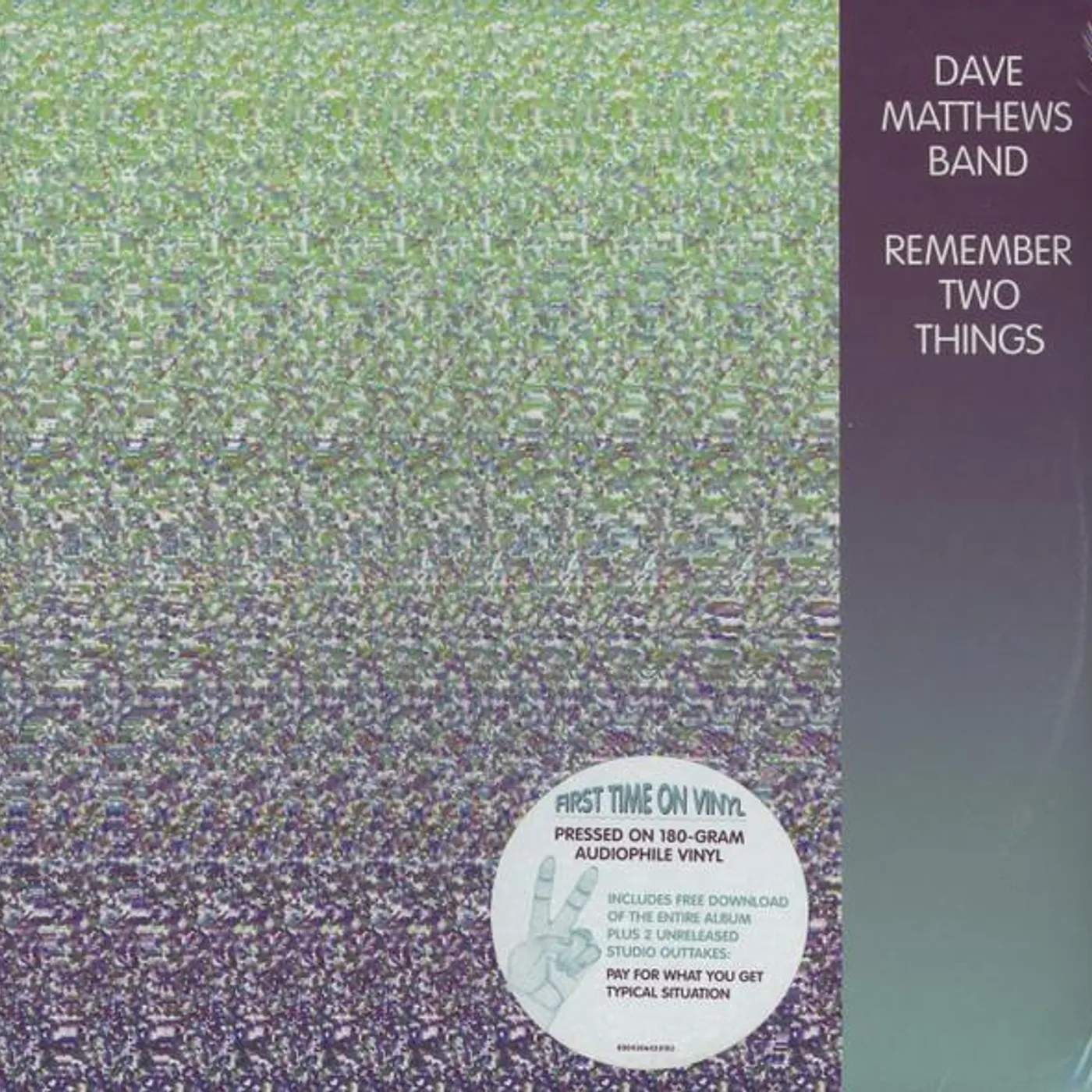 Dave Matthews Band REMEMBER TWO THINGS (2LP/180G/DL CARD) Vinyl Record
