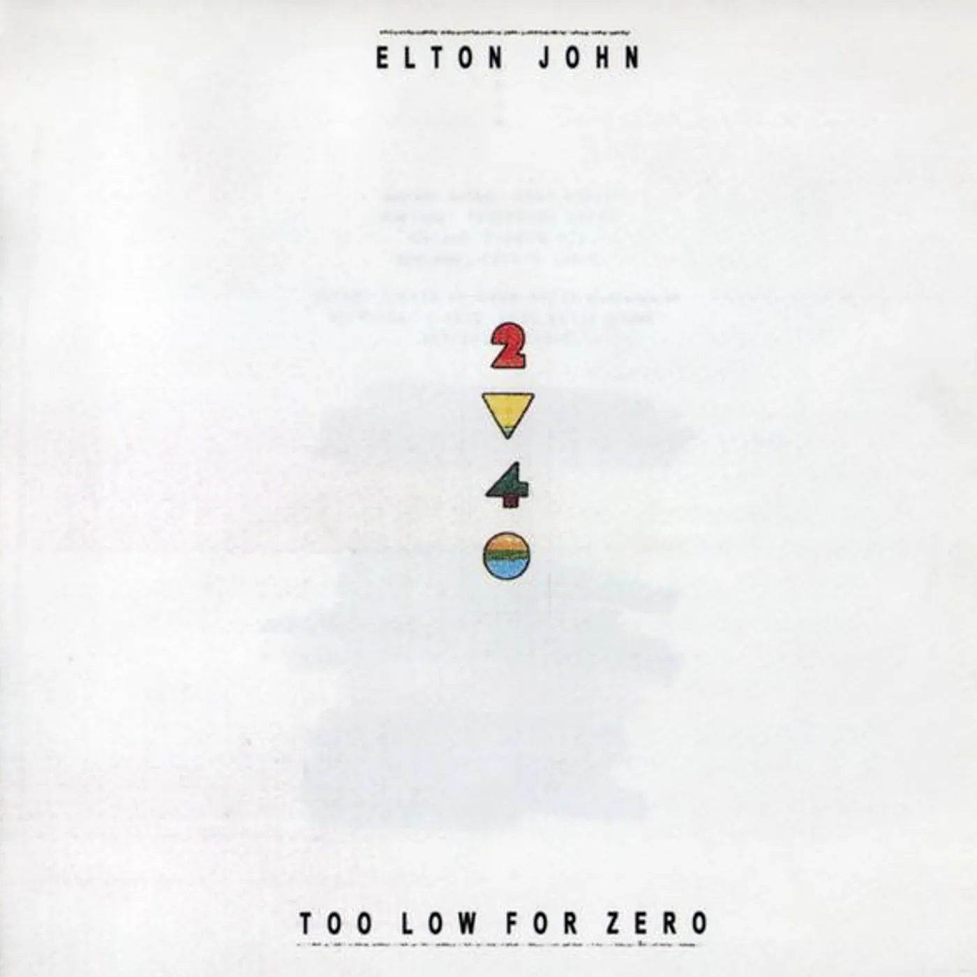Elton John TOO LOW FOR ZERO CD