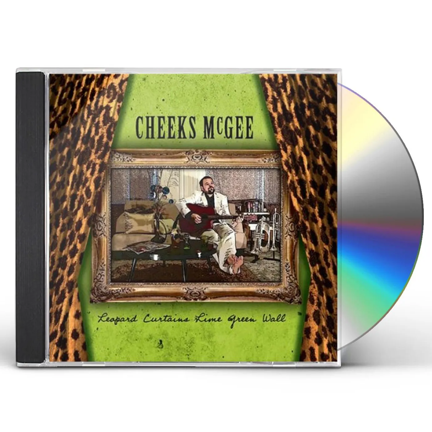 Cheeks McGee LEOPARD CURTAINS LIME GREEN WALL CD