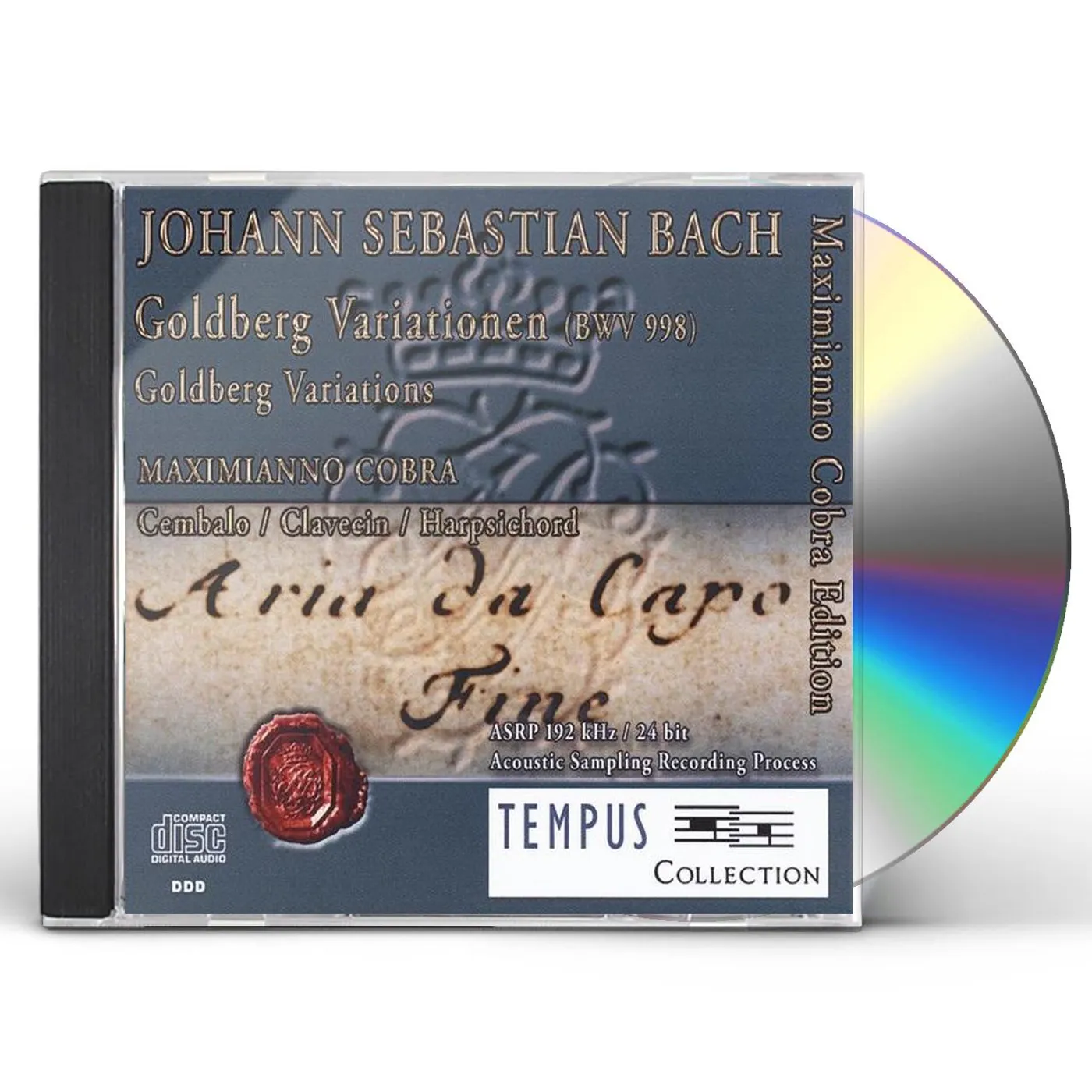 Maximianno Cobra J.S. BACH-GOLDBERG VARIATIONS BWV 998 CD