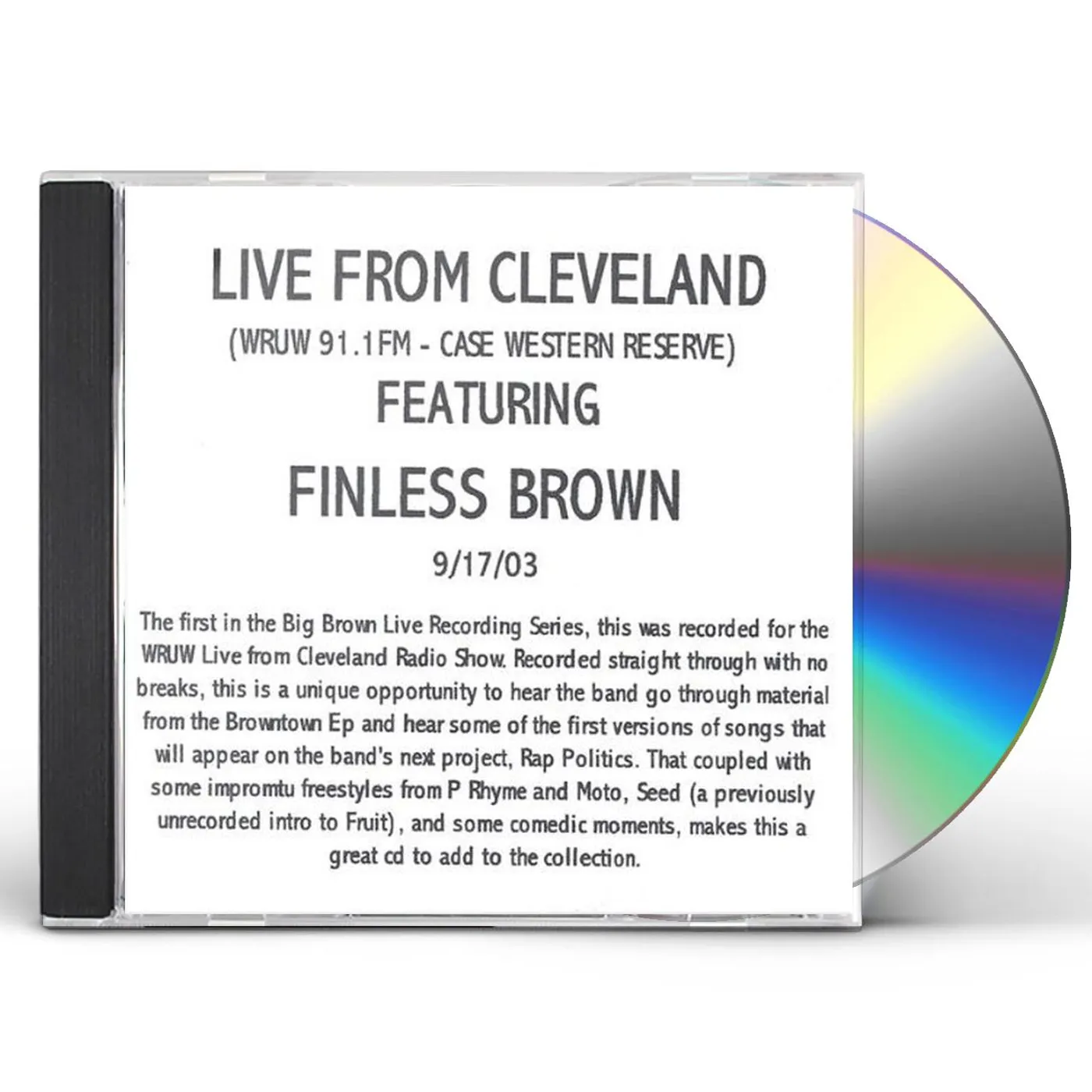 Finless Brown LIVE FROM CLEVELAND AT WRUW CD