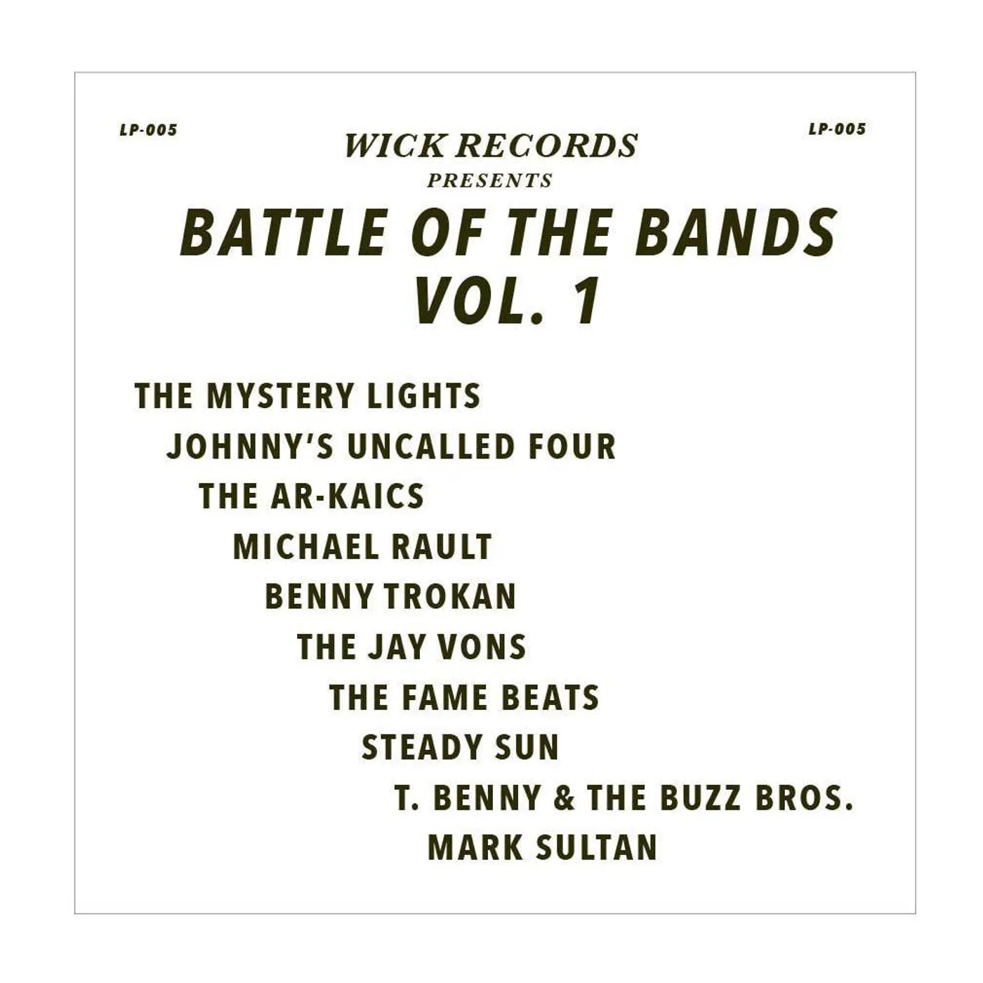 Various Artists  Wick Records Presents Battle Of The Bands Vol. 1 (Black Swirl) [RSD] Vinyl Record