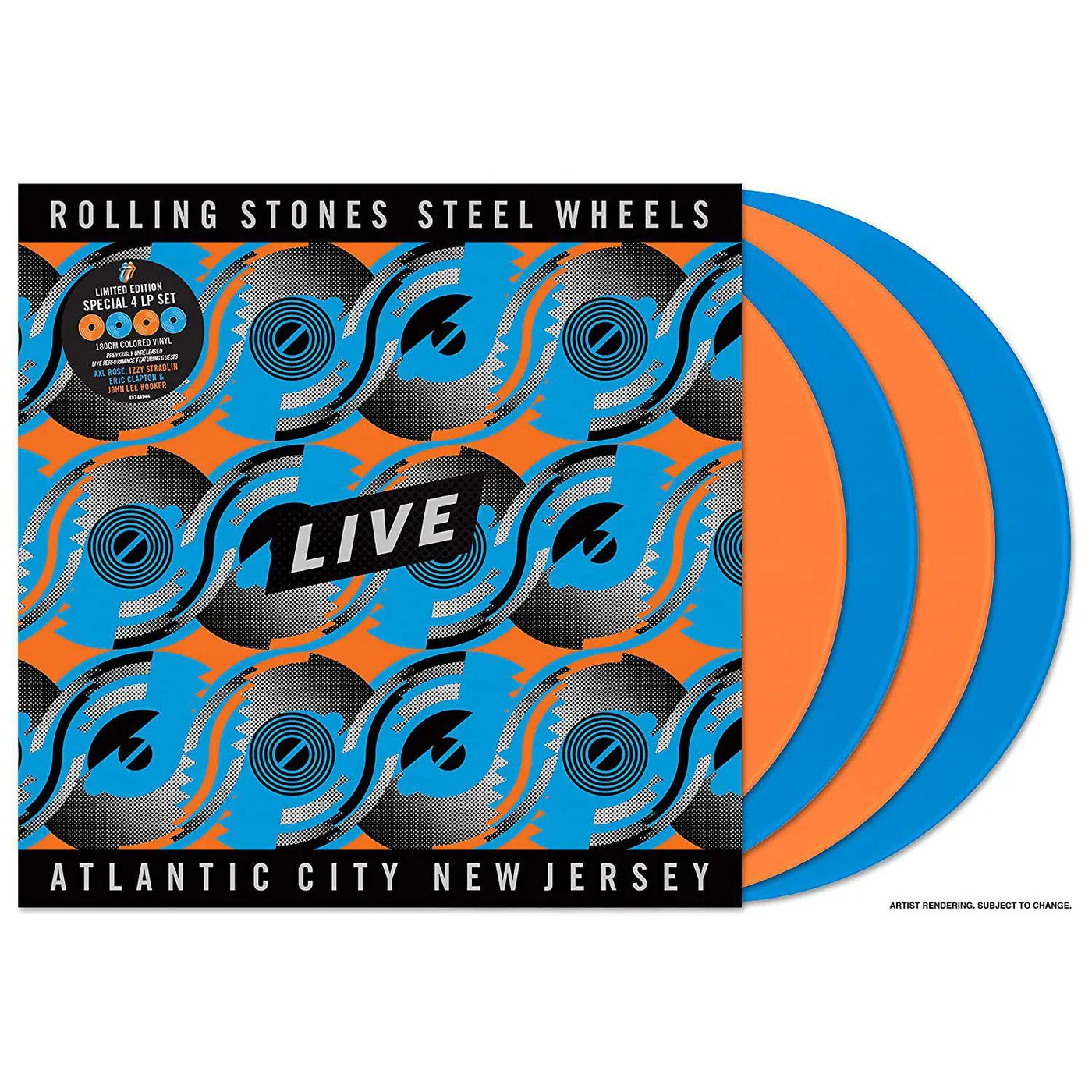 The Rolling Stones STEEL WHEELS LIVE (LIVE FROM ATLANTIC CITY, NJ, 1989) (4LP/TANGERINE/SKY BLUE VINYL) Vinyl Record