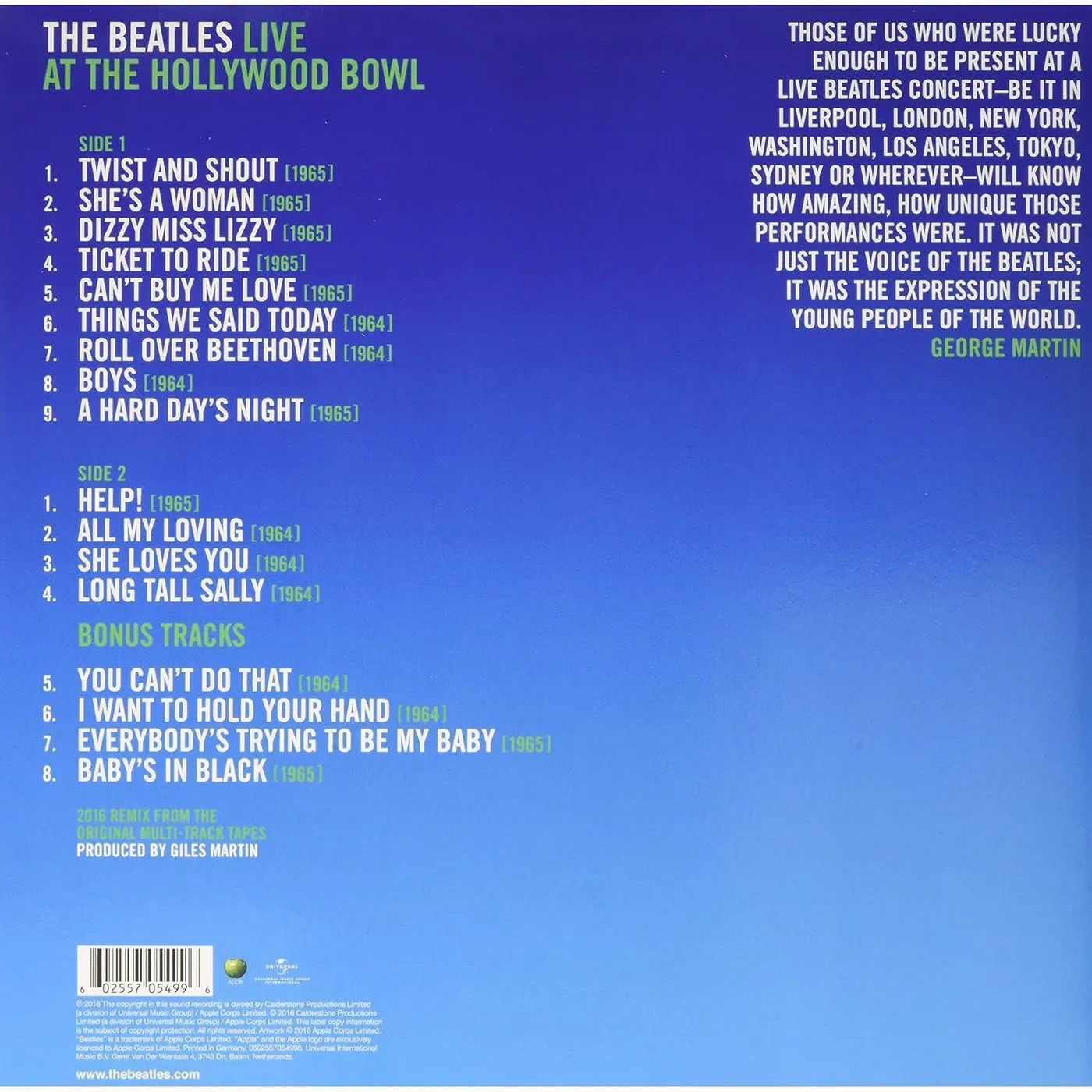 The Beatles Live At The Hollywood Bowl Vinyl Record