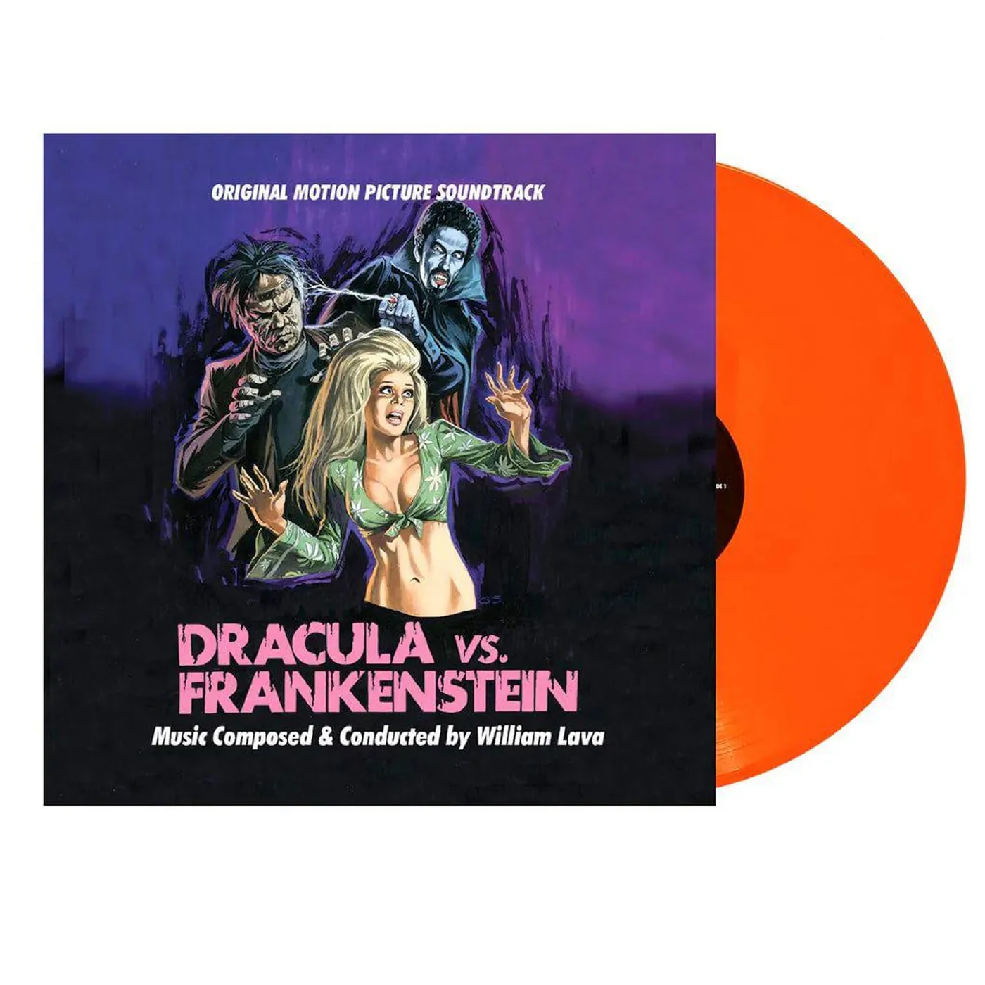 William Lava Dracula Vs. Frankenstein - Original Motion Picture Soundtrack (50th Anniversary/Pumpkin Orange) Vinyl Record