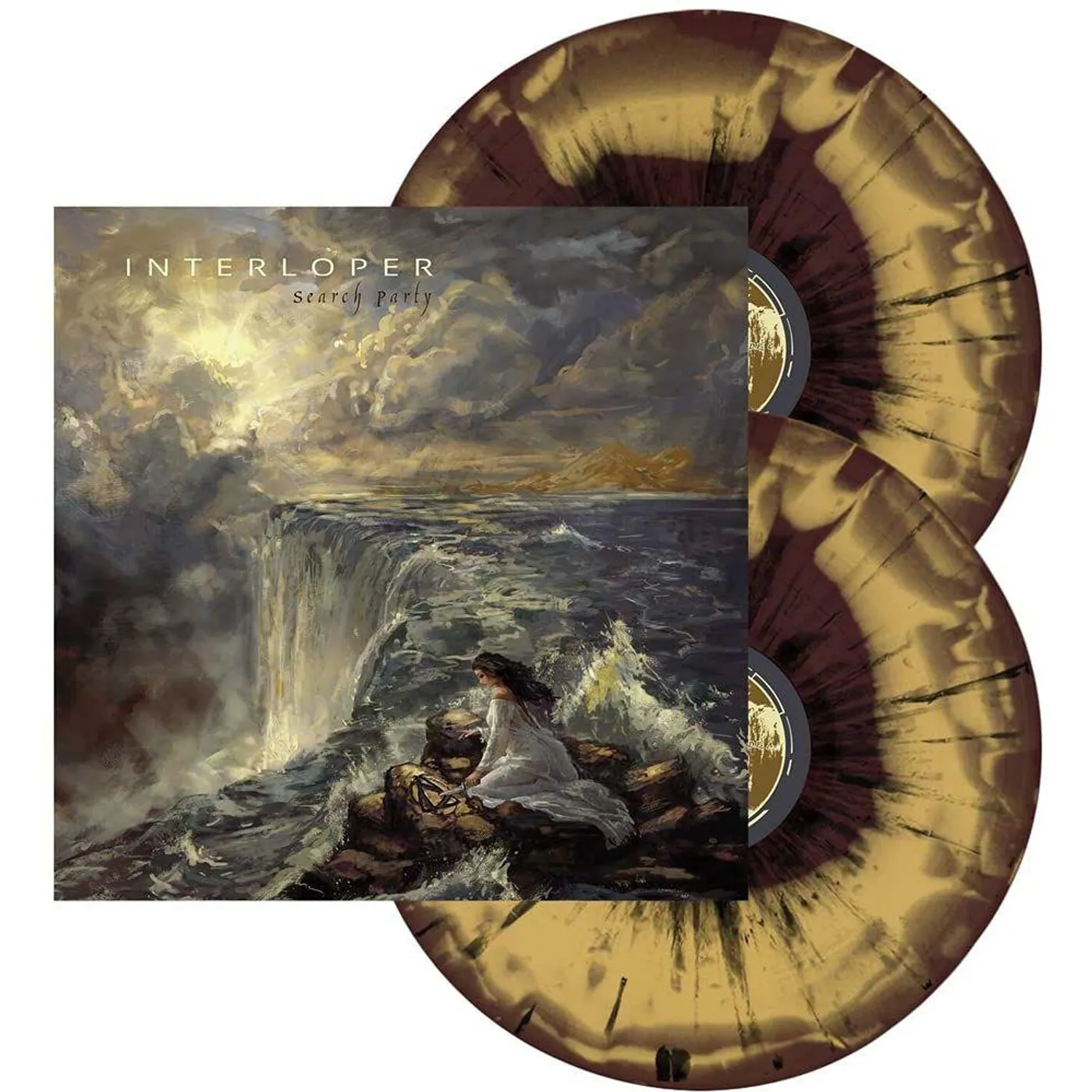 Interloper SEARCH PARTY (MUSTARD & BROWN W/ BLACK SWIRL) Vinyl Record