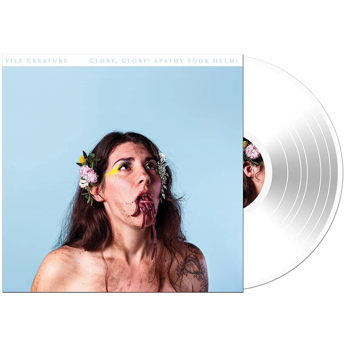 Vile Creature GLORY, GLORY! APATHY TOOK HELM! (TRANSPARENT WHITE VINYL) Vinyl Record