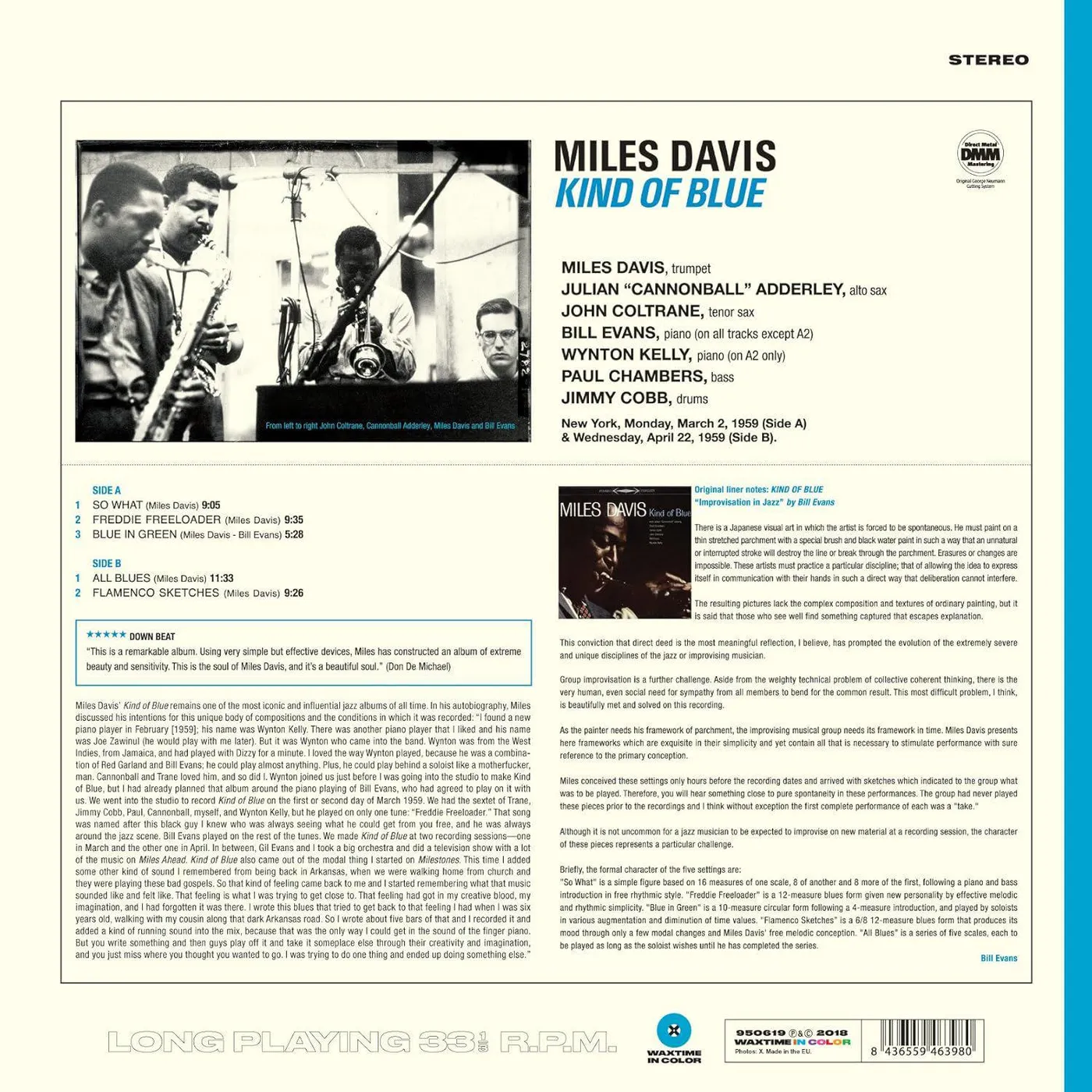 Miles Davis Kind Of Blue  (180G/Limited Edition/Solid Blue/Unique Sticker) Vinyl Record