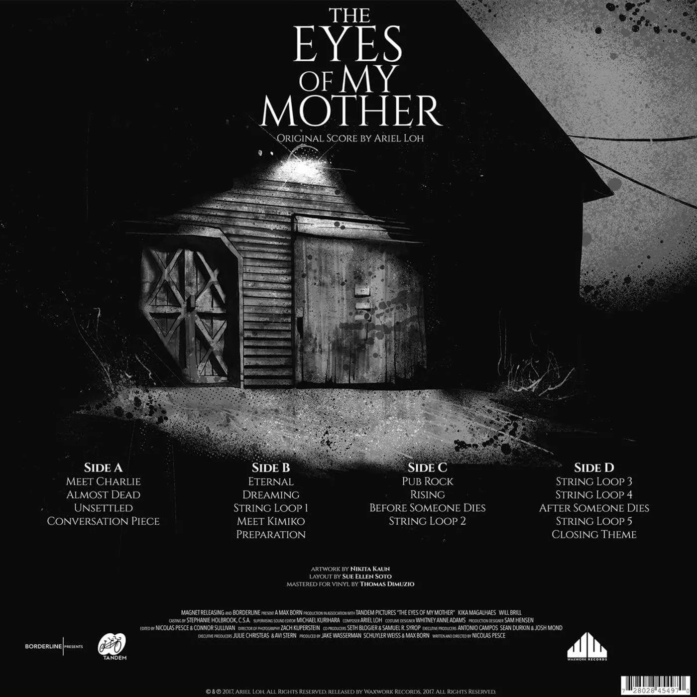 Ariel Loh  The Eyes of My Mother Score (180G/Crystal Clear with Black and White Splatter/Art Print) Vinyl Record