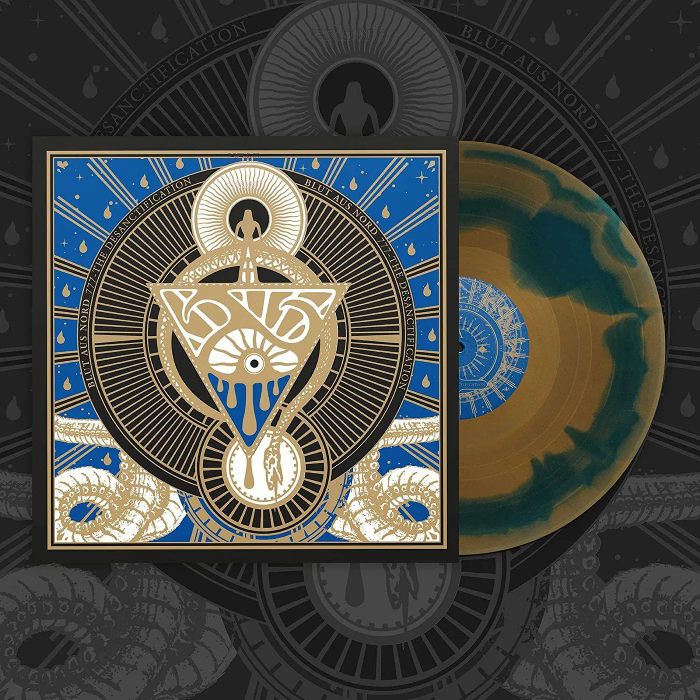 Blut Aus Nord 777 - The Desanctification (Gold/Sea Blue Merge) Vinyl Record