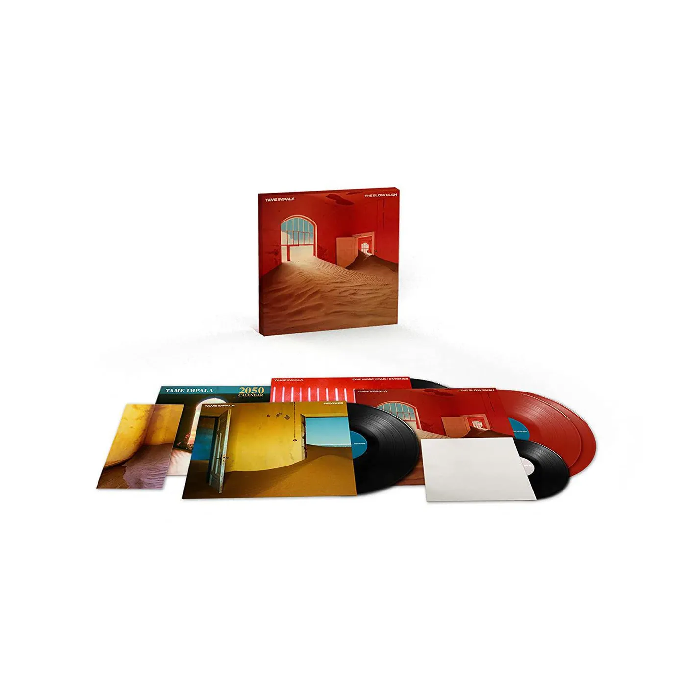 Tame Impala Slow Rush (Deluxe/2-Transparent Red Vinyl/3-Black Vinyl) Box Set