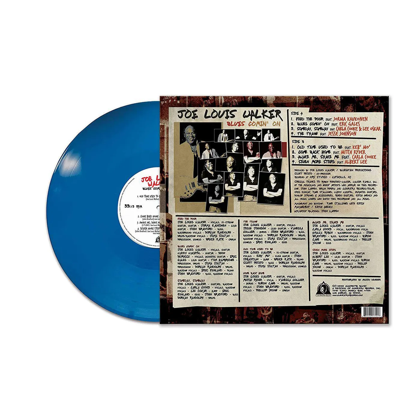 Joe Louis Walker BLUES COMIN' ON (BLUE VINYL) Vinyl Record