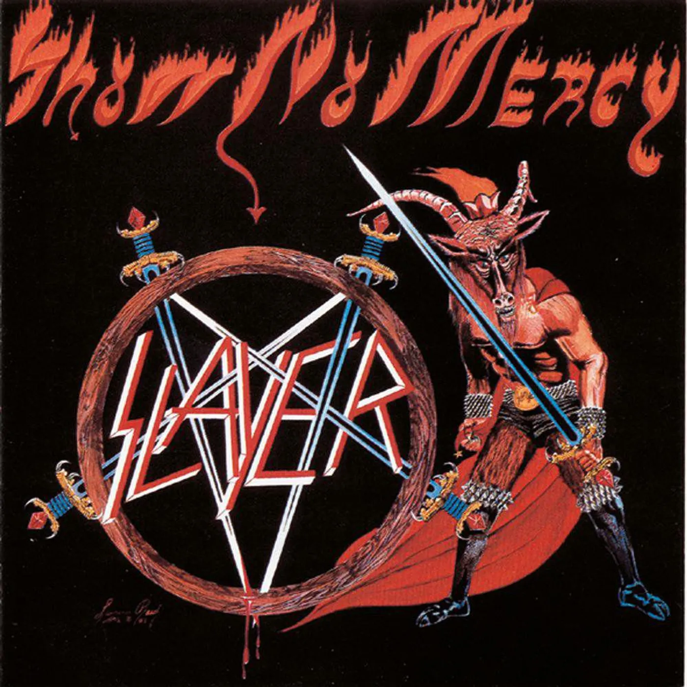 Slayer SHOW NO MERCY (TRANSPARENT RED & BLACK SPLIT VINYL) Vinyl Record