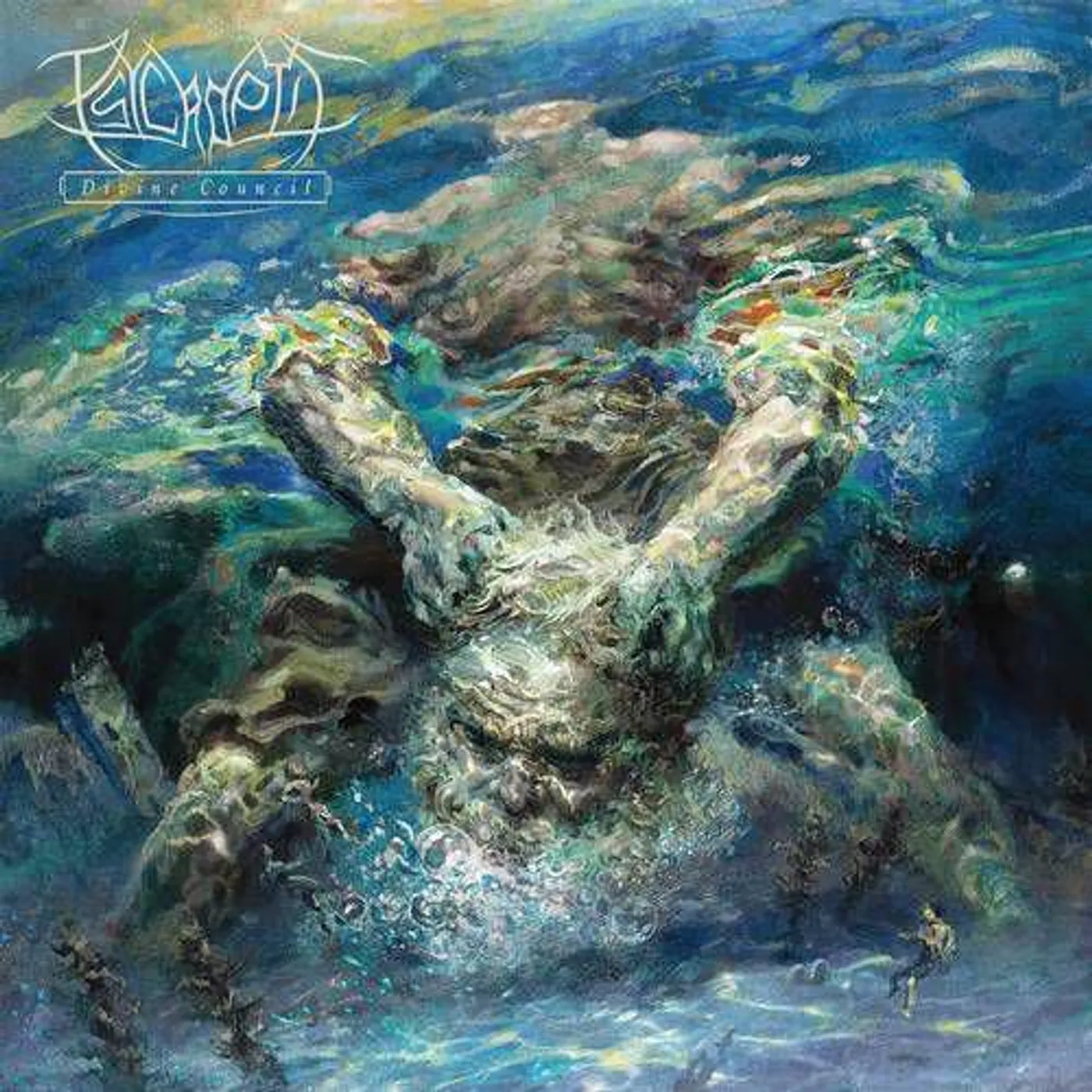 Psycroptic Divine Council (Clear W/ Blue, Sea Green & White Splatter Vinyl) Vinyl Record