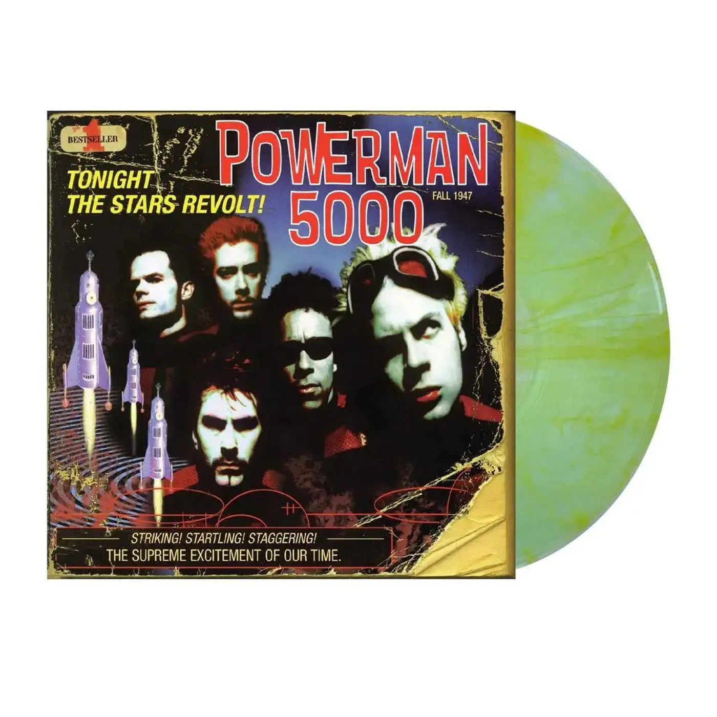 Powerman 5000 Tonight The Stars Revolt! (Coke Clear W/ Bright Yellow Streaks) Vinyl Record