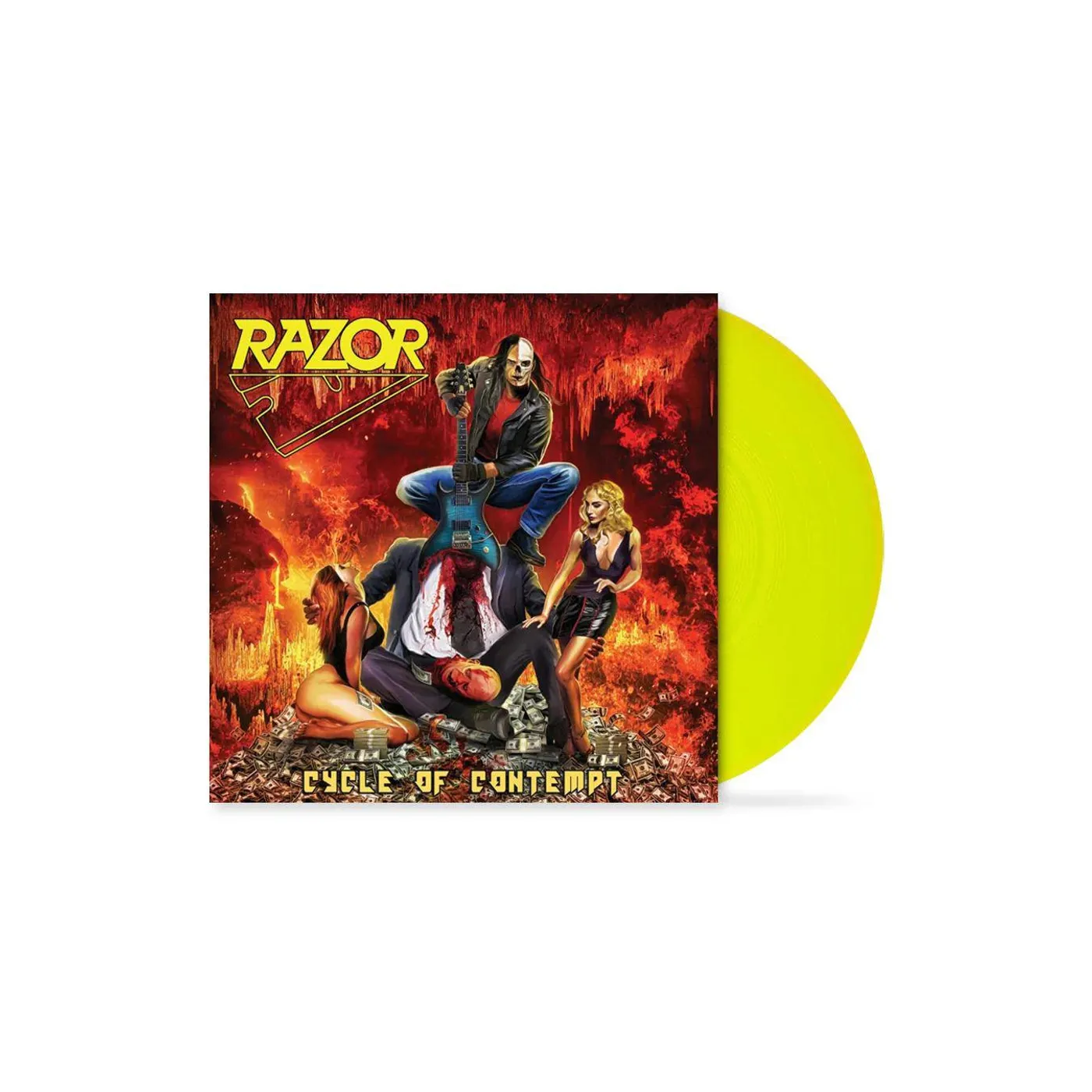 Razor Cycle Of Contempt (Neon Yellow) Vinyl Record